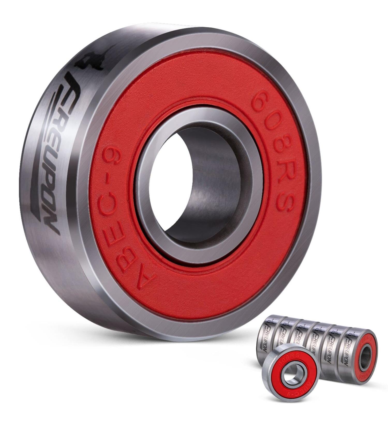 Premium Longboard Bearings 608rs - High Speed ABEC-9 Skateboard Bearings Set for Scooter, Inline, Roller Skates - 8 Packs - Buy Online on GoSupps.com