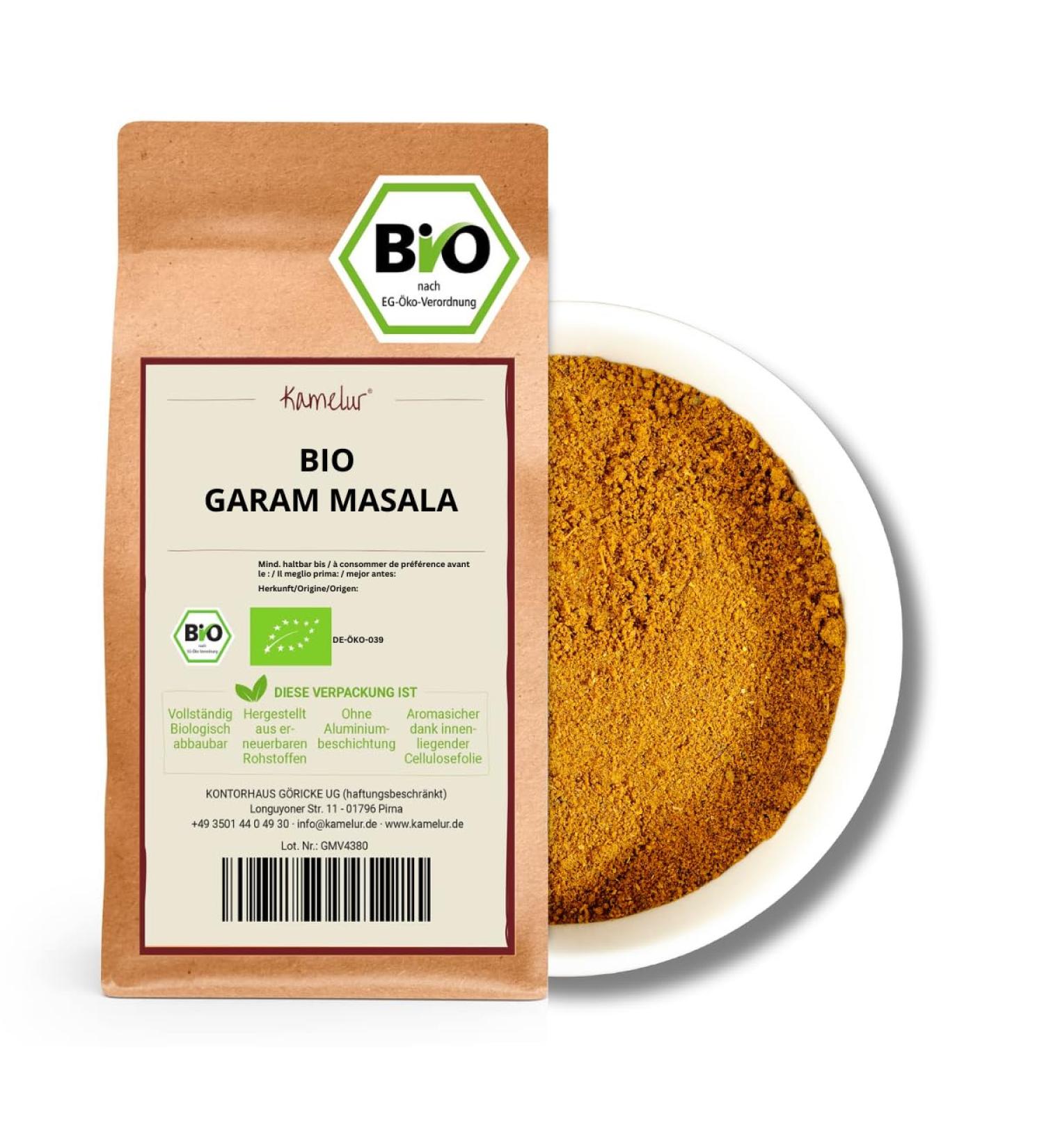 250 g of Organic Garam Masala - blend of organic Indian spices intensely aromatic and without additives - in biodegradable p - Buy Online on GoSupps.com