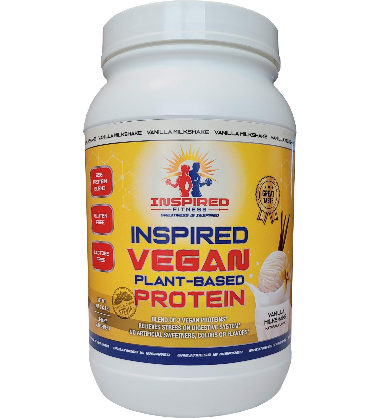 Shop Inspired Vegan Vanilla Plant-Based Protein - 2lb with 24G Protein | Healthy & Delicious - Buy Online on GoSupps.com