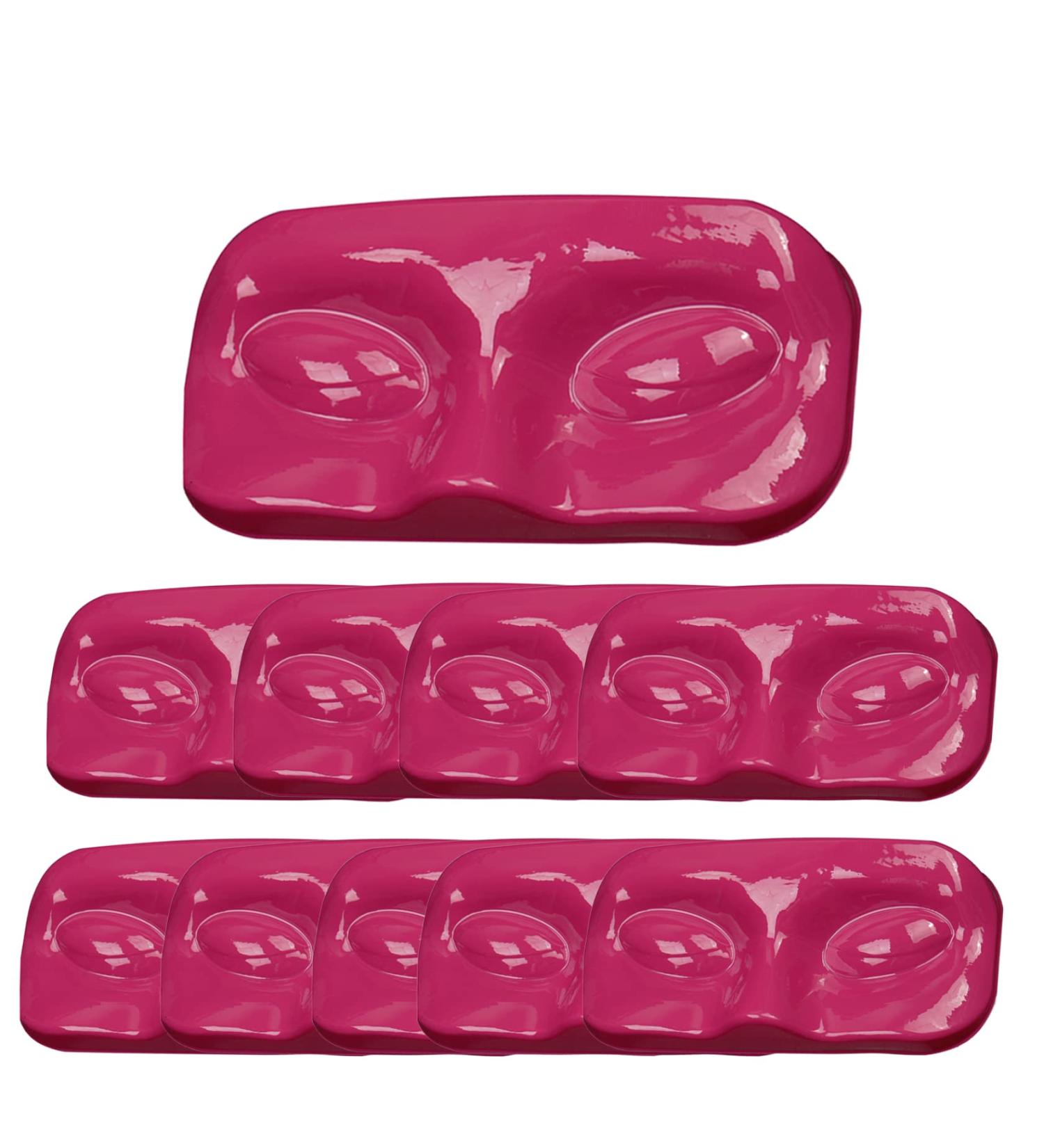 10Pcs Face-Shaped Eyelash Trays | Portable Empty Lash Packaging Box | Durable PVC Storage for False Eyelashes - Rose Red - Buy Online on GoSupps.com