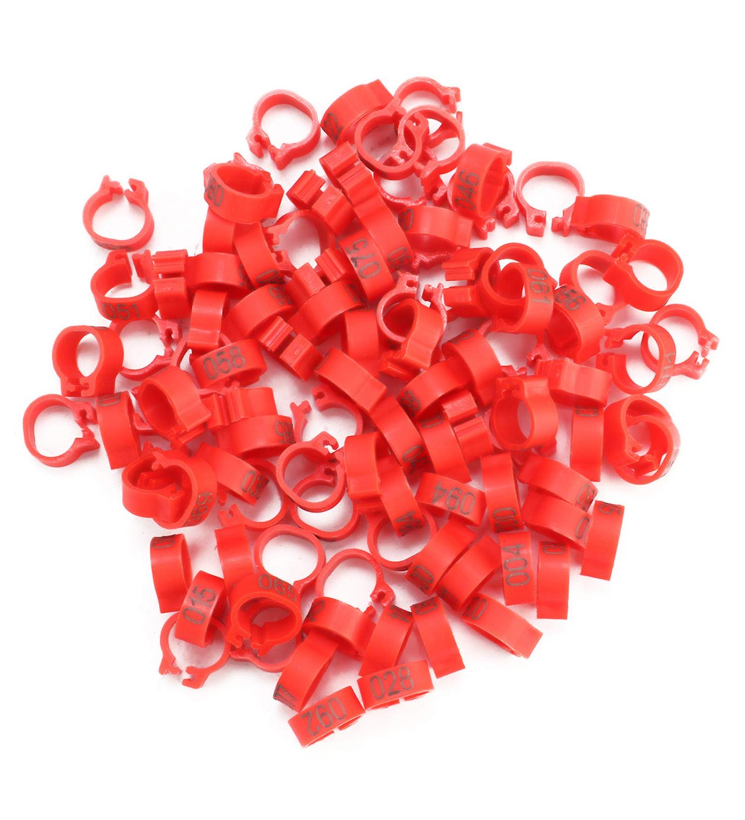 Yosoo Health Gear Pigeons Leg Bands Bird Leg Rings 100PCS 8MM 001-100 Numbered Plastic Letter Pigeons Bird Leg Bands Rings(red) - Buy Online on GoSupps.com