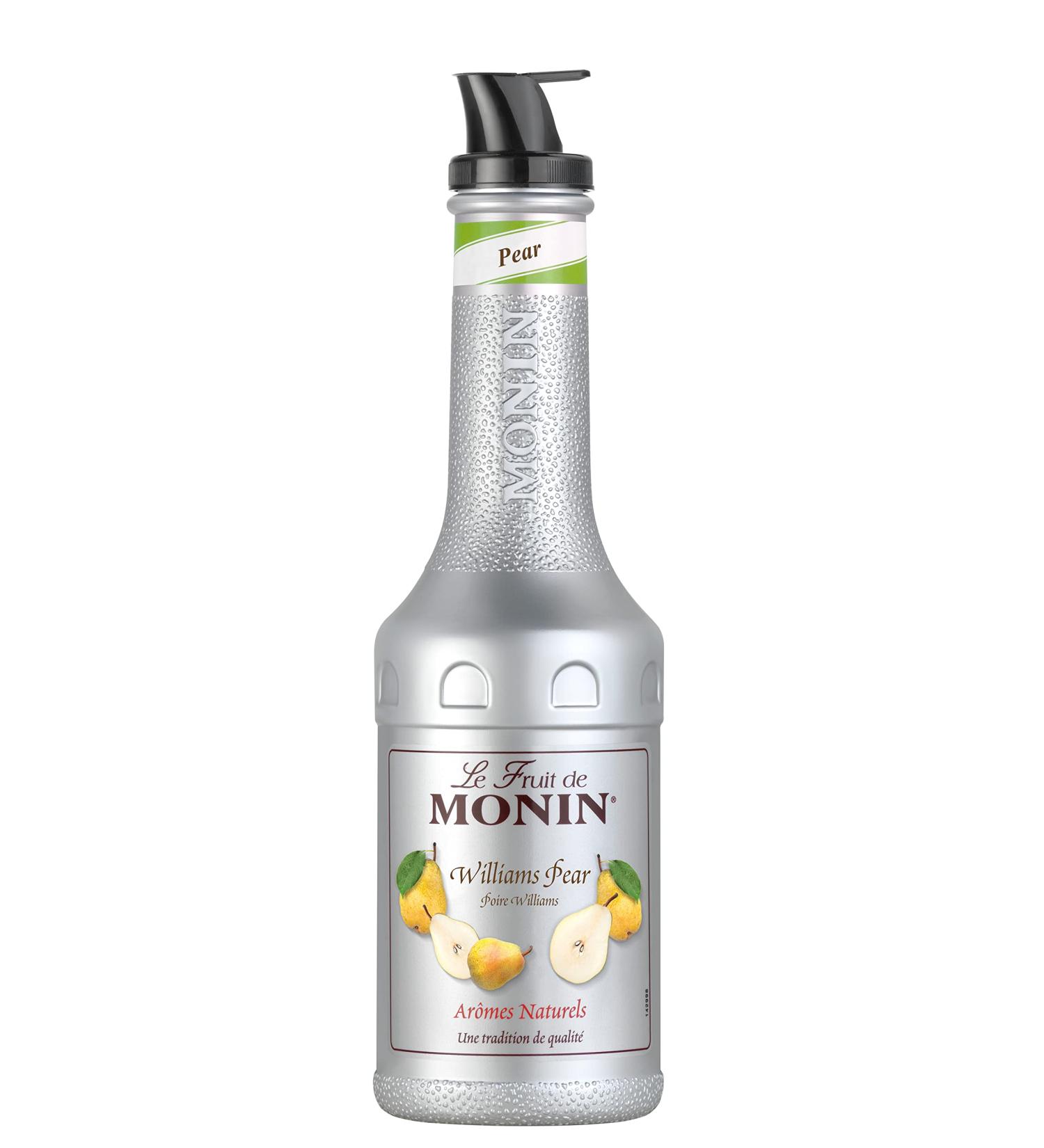 MONIN Pear Williams Fruit Mix Puree 1L - Vegan-Friendly 100% Natural for Cocktails, Smoothies, and Mocktails - Buy Online on GoSupps.com