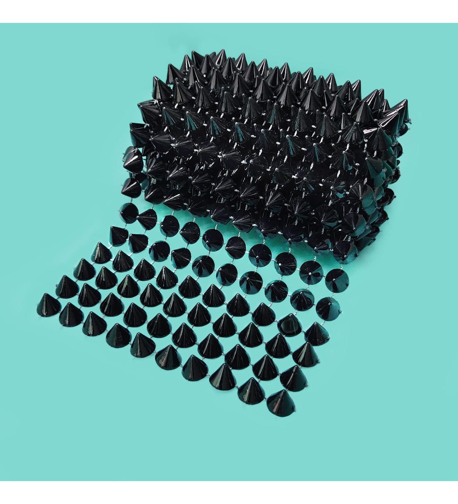 1 Yard Black Spike Stud Rivet Punk Rock Trim Ribbon for Sewing and Crafting - Buy Online on GoSupps.com