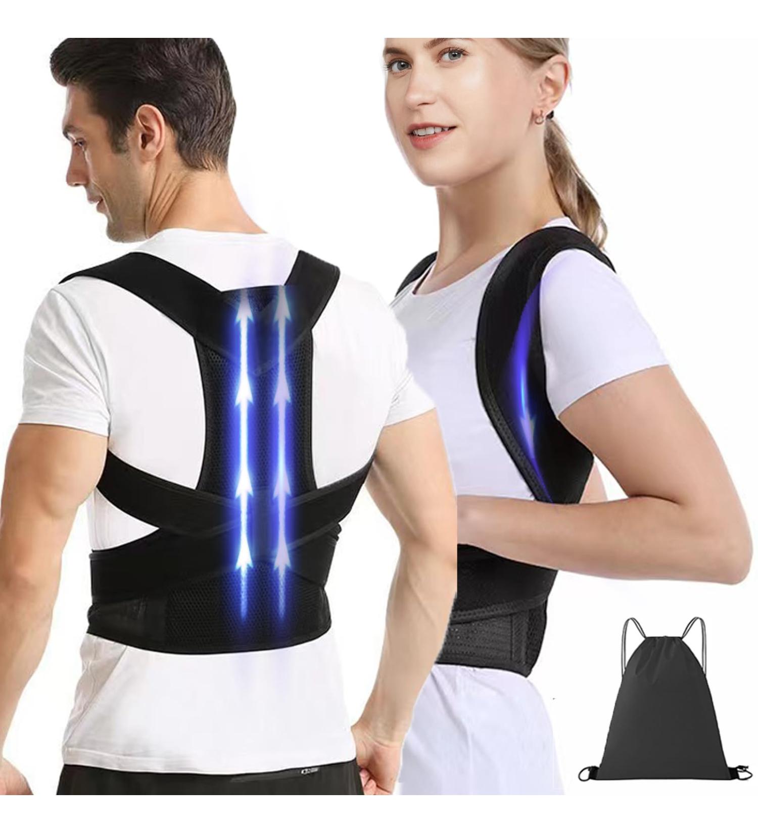 Back Brace Posture Corrector for Men and Women - Adjustable & Breathable Posture Straightener with Carrying Bag Workout or Working Pain Relief for Back Shoulders and Neck (XX-Large) - Buy Online on GoSupps.com