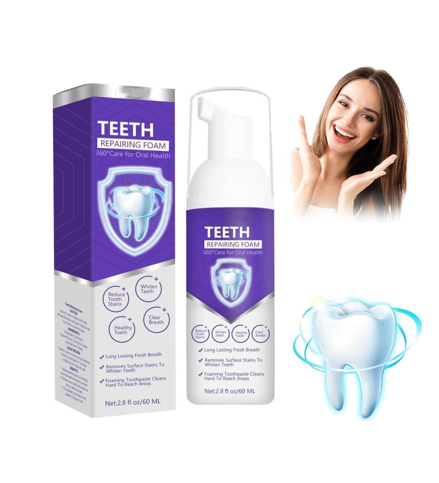 Teeth Repair Foam & Whitening Mousse | Pain-Sensitive Relief Fresh Breath Deep Clean | FOAM TOTASE - Stronger Teeth & Healthier Gums - Buy Online on GoSupps.com