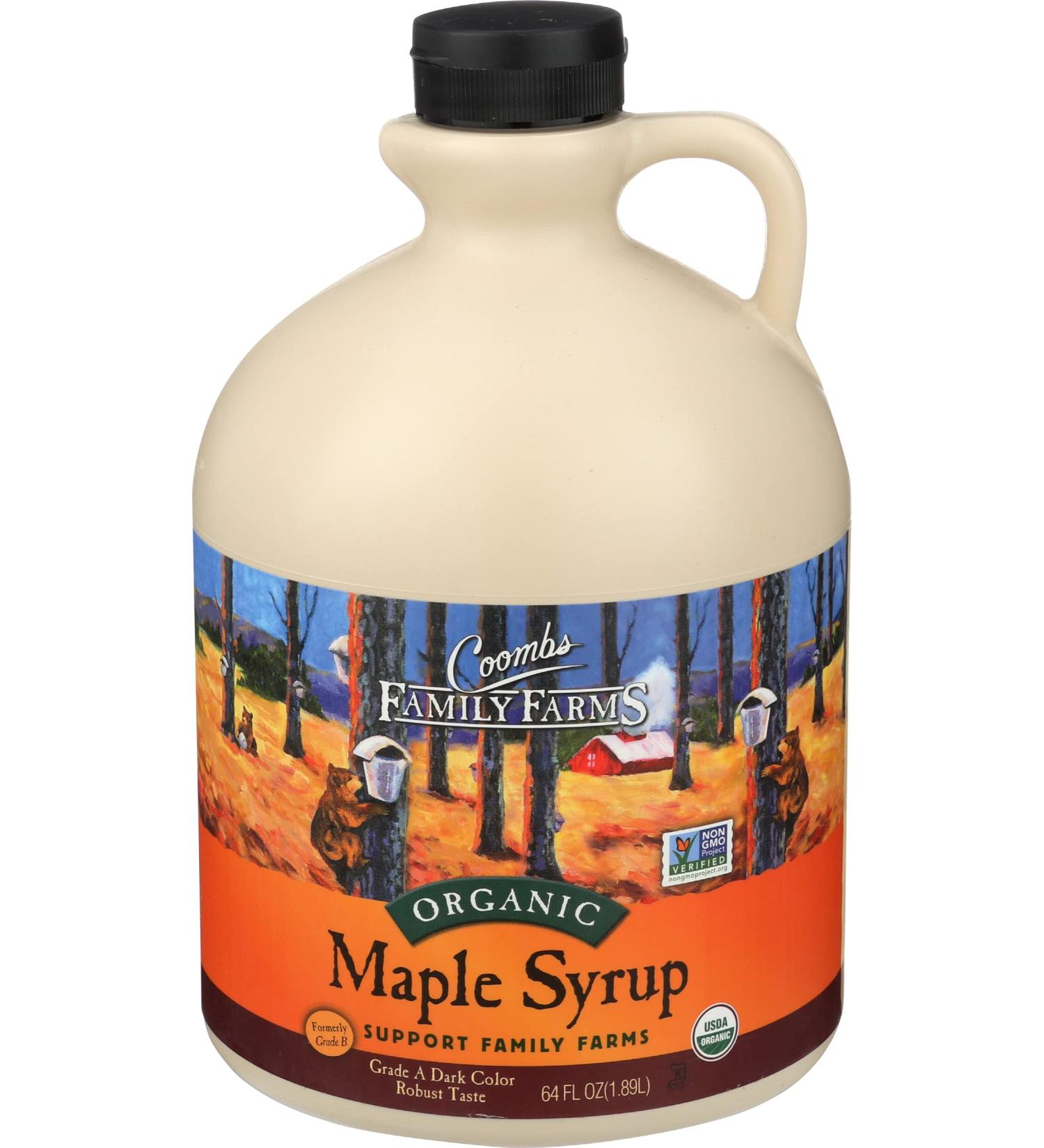 Coombs Family Farms Organic Maple Syrup 64 fl oz - Grade A Dark Color | Robust Taste - Buy Online on GoSupps.com