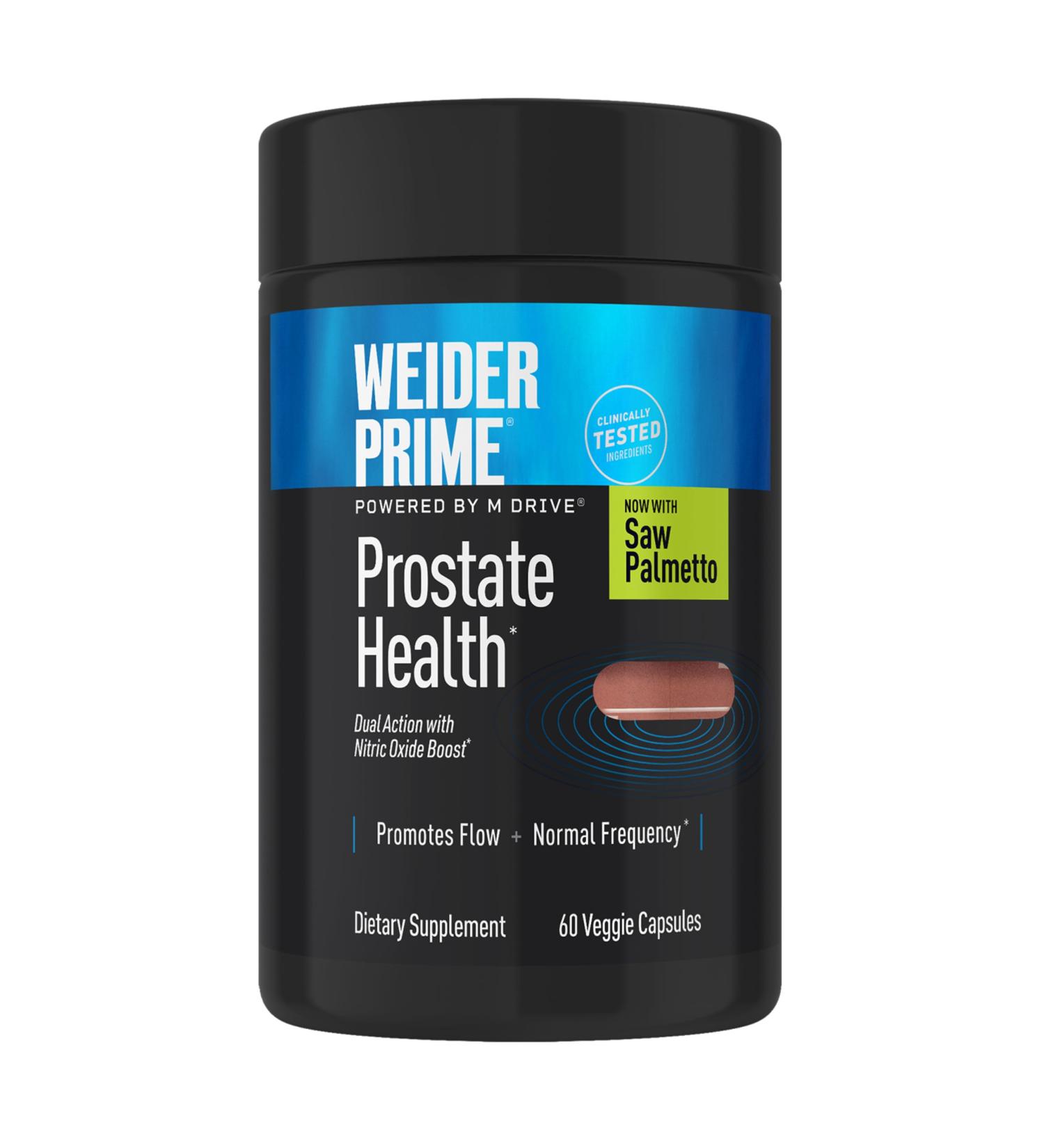 Weider Prime Prostate Health for Men Saw Palmetto Dual Action with N.O. Boost Promotes Flow and Normal Frequency 60 Veggie Capsules - Buy Online on GoSupps.com