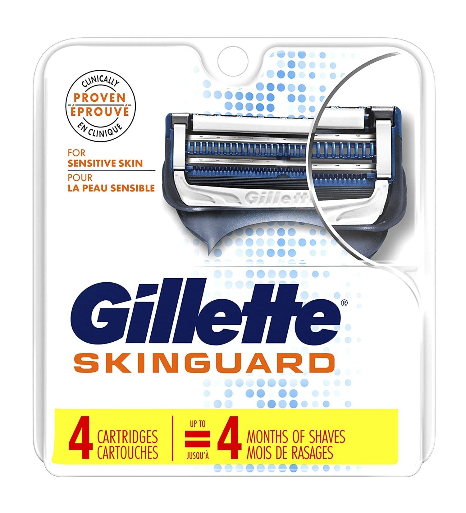 Gillette SkinGuard Sensitive Razor Blade Refill Aloe 4 Blades 4 pieces (1 pack)