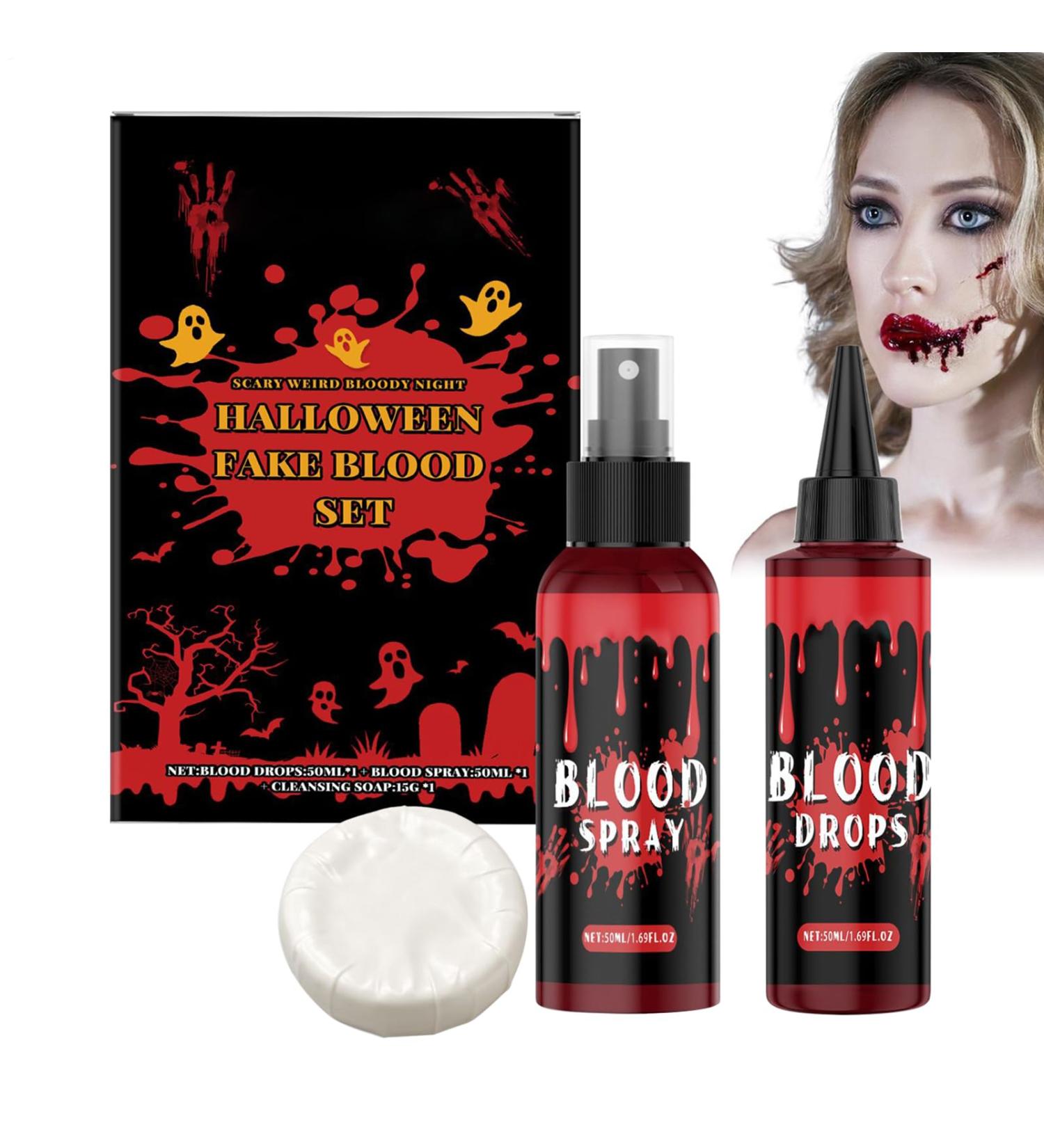 Vampire Blood | Bloody Makeup Kit Liquid Soap Cleanser Face Makeup for Vampire Zombie Costumes Men Women - Buy Online on GoSupps.com