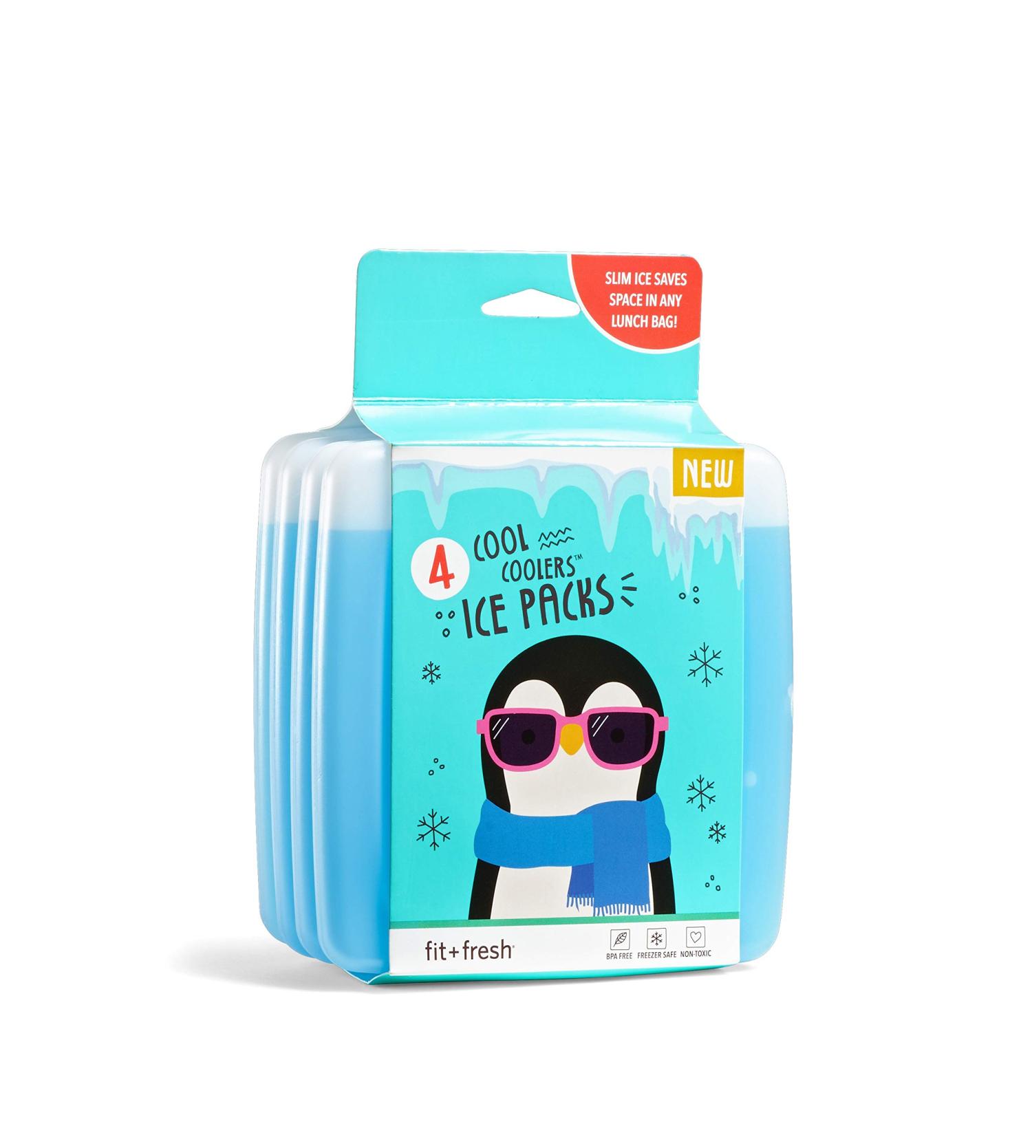 Cool Coolers by Fit + Fresh - Slim Reusable Ice Packs (4PK) for Lunch Boxes, Camping, & Beach Coolers - Long-Lasting Blue - Buy Online on GoSupps.com