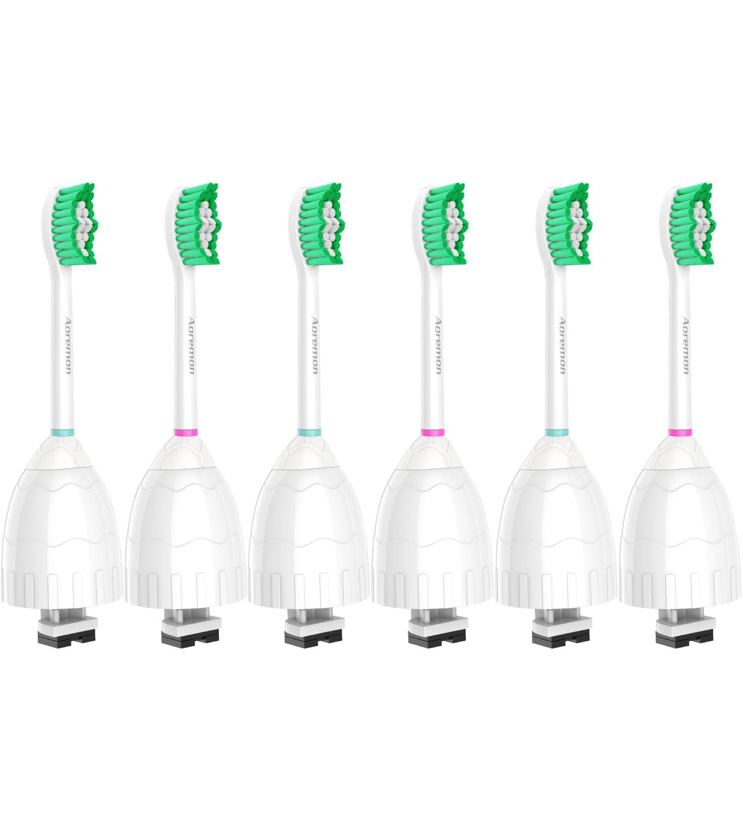 Aoremon Replacement Toothbrush Heads for Philips Sonicare E-Series HX7022/66 - 6 Pack with Hygienic Cap | Compatible with Sonicare Essence, Xtreme, Elite, Advance, and CleanCare Electric Toothbrushes - Buy Online on GoSupps.com