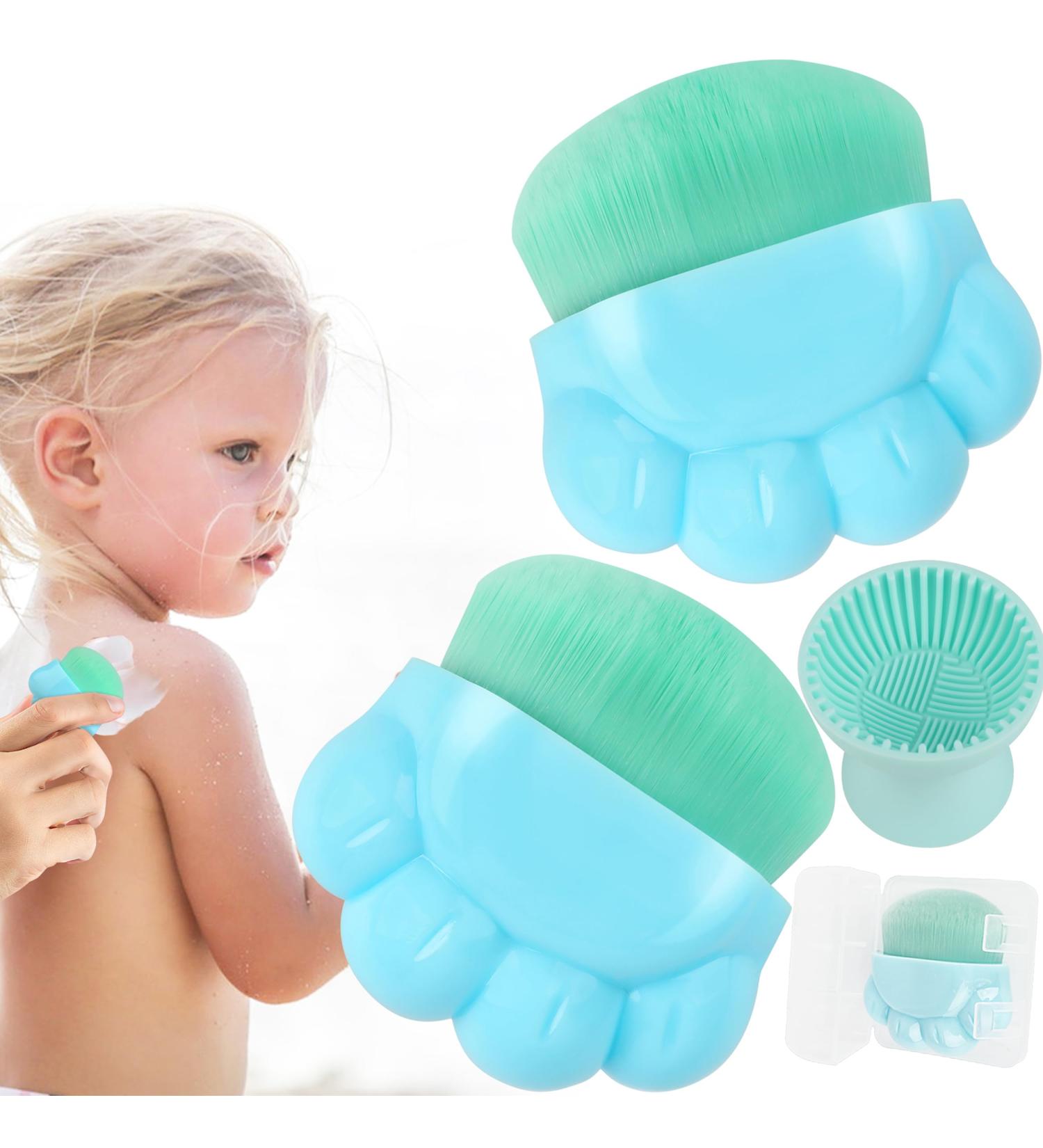 Azazccm Sunscreen Applicator for Kids - 2 in 1 Sunblock Brush Set Multi-Use Lotion & Cream Applicator for Travel - Light Blue - Buy Online on GoSupps.com