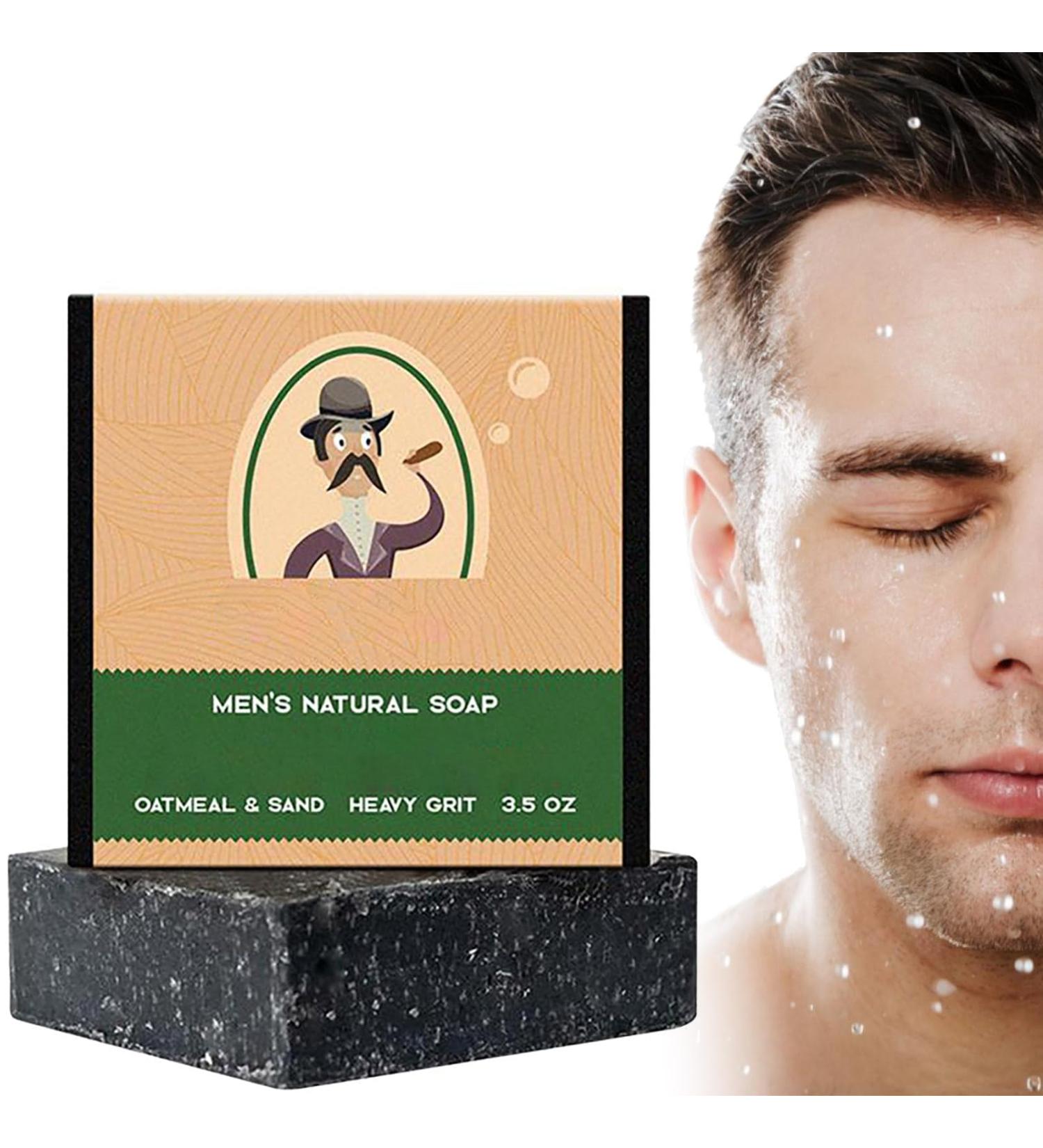 Men's Natural Moisturizing Body Soap Bar - Deep Cleanse and Hydrate Skin - Oil Control and Pore Refinement - 1PCS - Buy Online on GoSupps.com