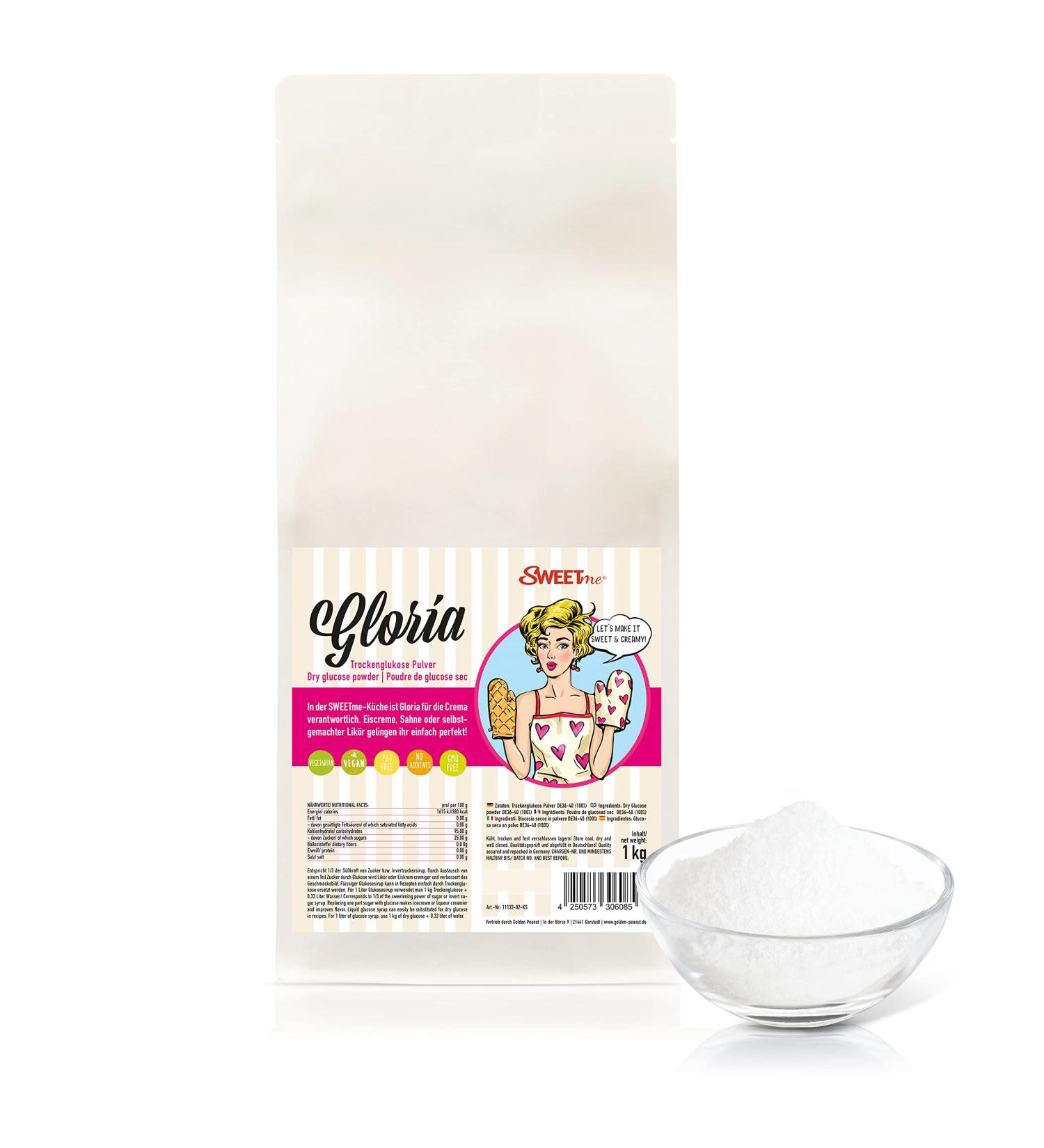 Buy SweetMe Glucose Powder 1 kg - Pure Dry Glucose for Ice Cream & Liqueurs | Additive-Free Food Quality - Buy Online on GoSupps.com