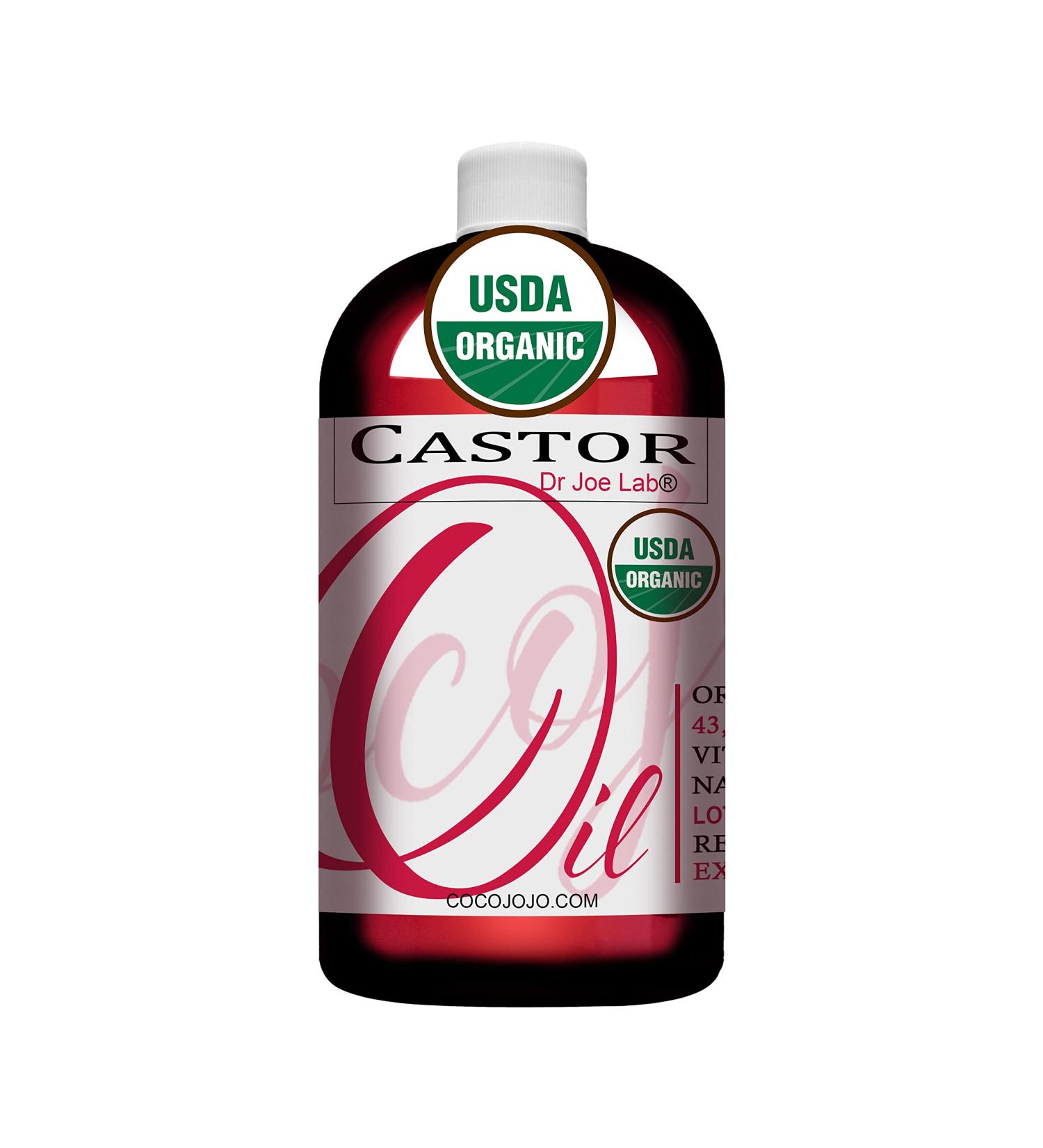 Organic Castor Oil - 16 oz | 100% Pure & Hexane-Free | Natural Moisturizer for Skin, Hair, Beards, Eyelashes & Eyebrows - Buy Online on GoSupps.com