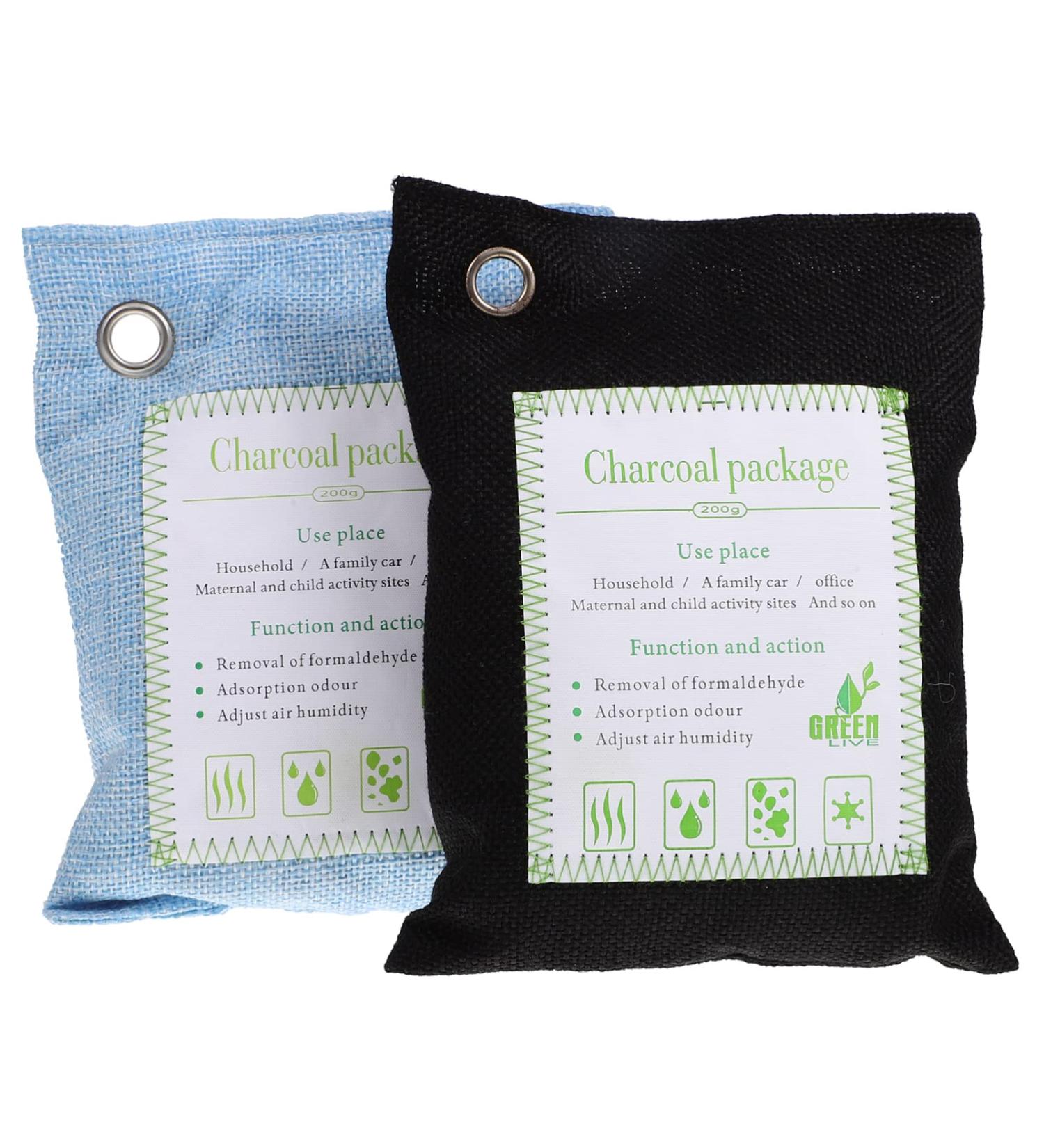 Fomiyes Bamboo Charcoal Air Purifier Bags - Natural Odor Absorber for Car Shoes & Closet | 200g Activated Carbon for Pet Odors - Buy Online on GoSupps.com