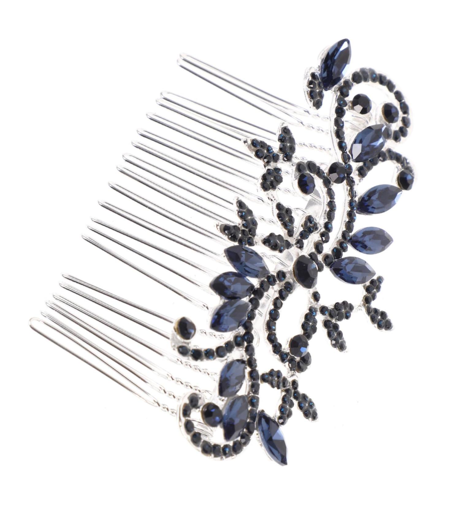 BELLIFFY Bride Hair Comb Blue Rhinestone Wedding Hair Comb for Bride - Vintage Flower Crystal Hairpin - Bridal Accessories for Bridesmaid Womens Hair Clips Headwear for Women Styling - Buy Online on GoSupps.com