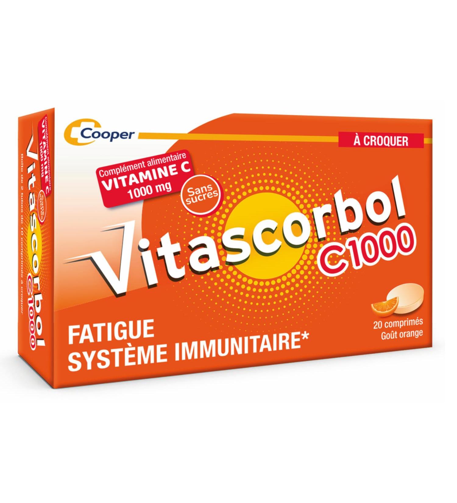 VITASCORBOL C1000 A CROQUER - Compl ment alimentaire Vitamine C - 20 comprim s croquer - Go t Orange - Buy Online on GoSupps.com