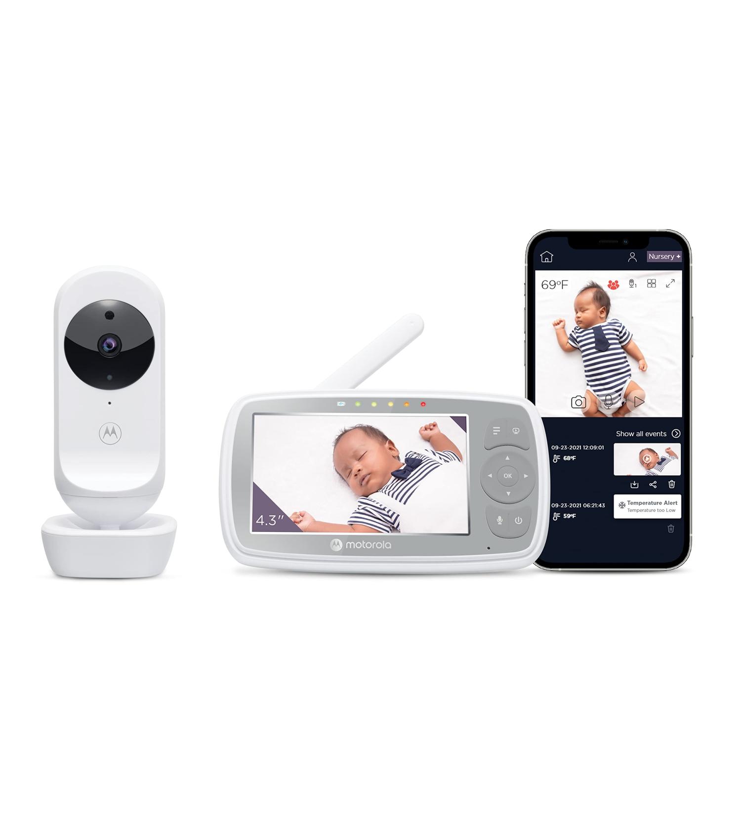Motorola Baby Monitor VM44 - WiFi Video Baby Monitor with Camera 4.3" HD Screen - Connects to Nursery App  1000ft Long Range  Two-Way Audio  Remote Pan-Tilt-Zoom  Room Temp  Lullabies  Night Vision - Buy Online on GoSupps.com