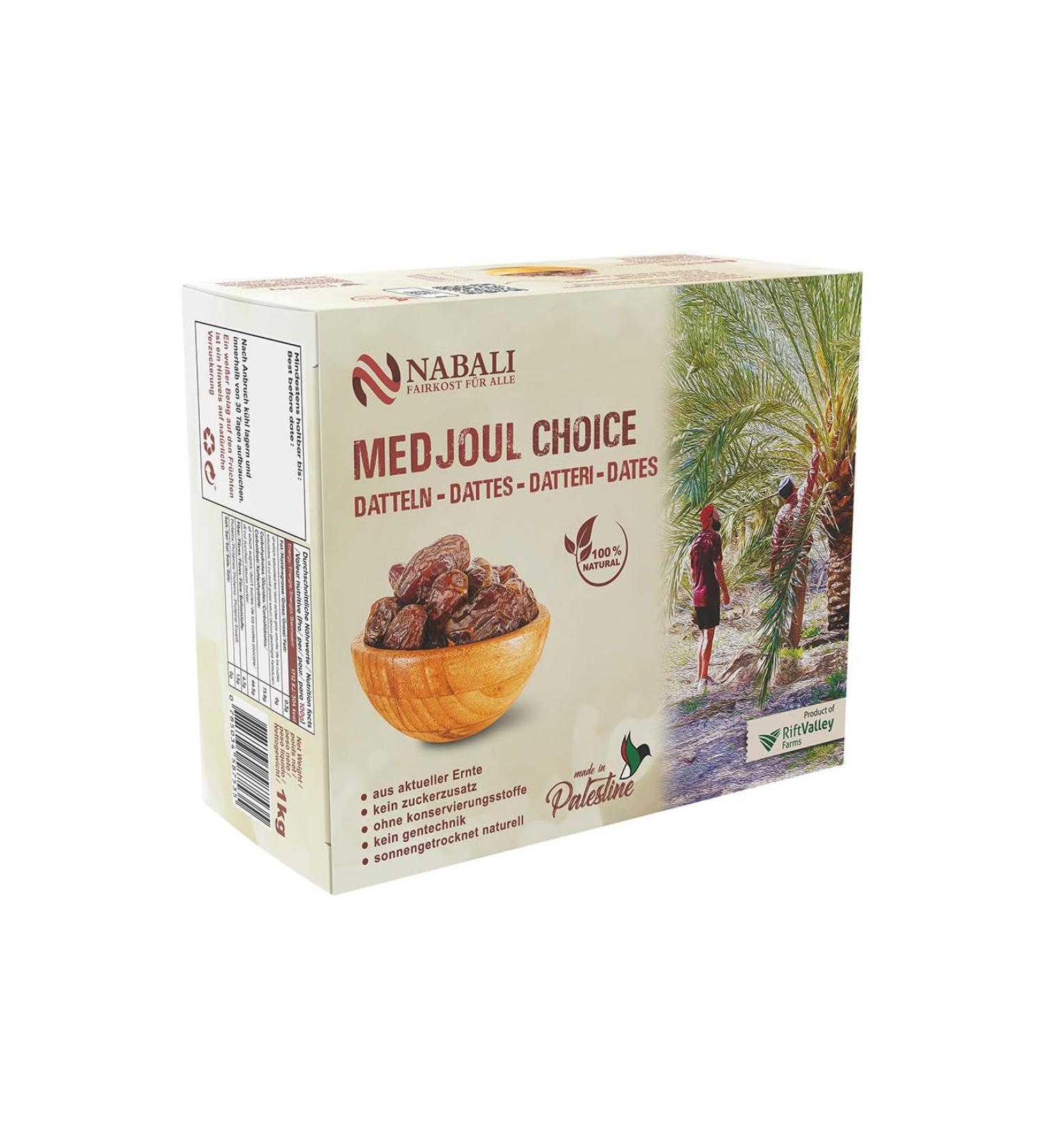 NABALI FAUMAST Medjool Dates - 100% Natural & Aromatic - Sweet Honey Caramel Flavor - 1kg Pack - Imported from Palestine - International Shipping Available - Buy Online on GoSupps.com