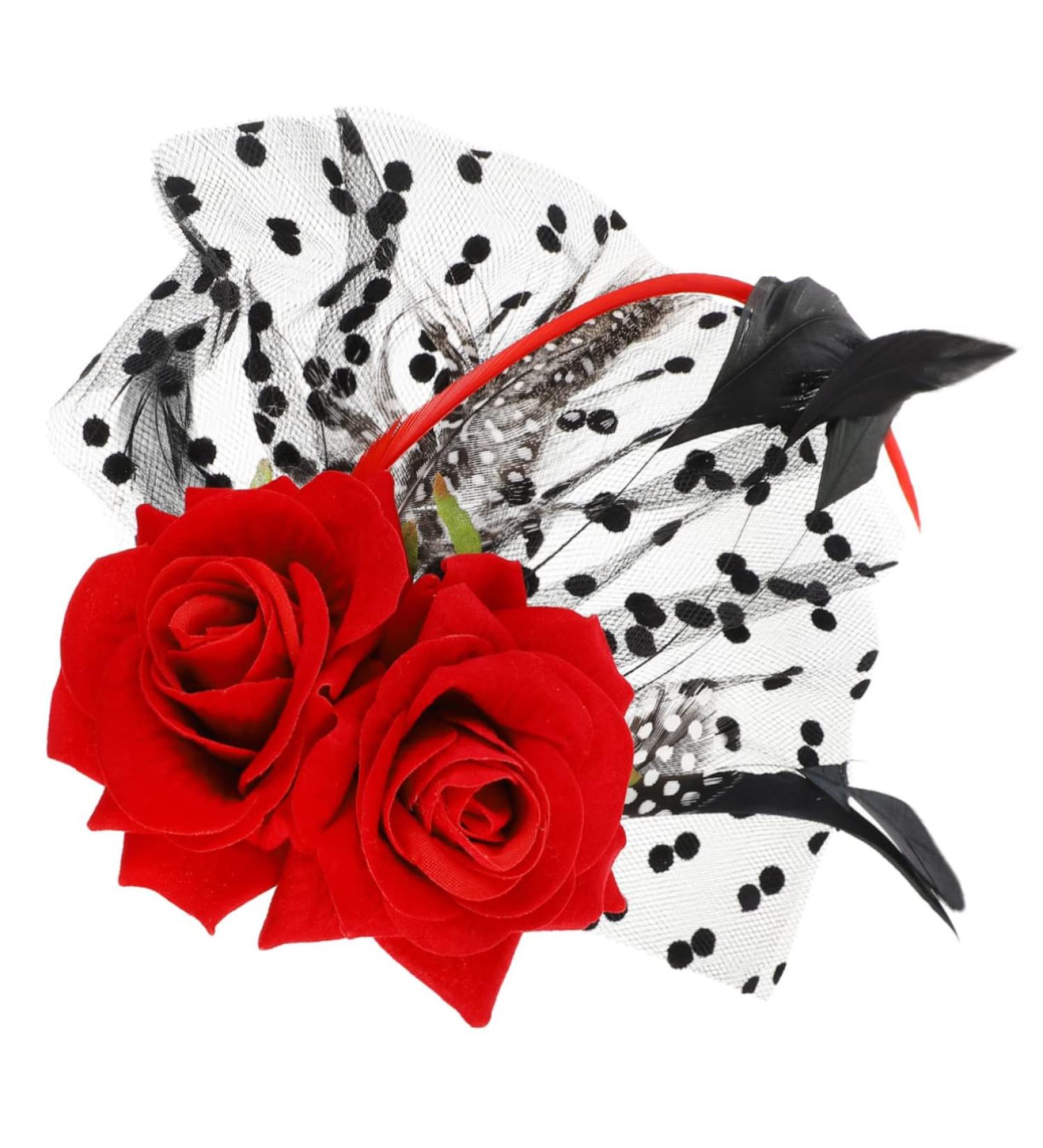 FRCOLOR banquet earphone dress hairpin hair accessories scarf bride baffle hat Korean version fascinator tea party headpiece rose hair clip day of the dead hairaccessories - Buy Online on GoSupps.com