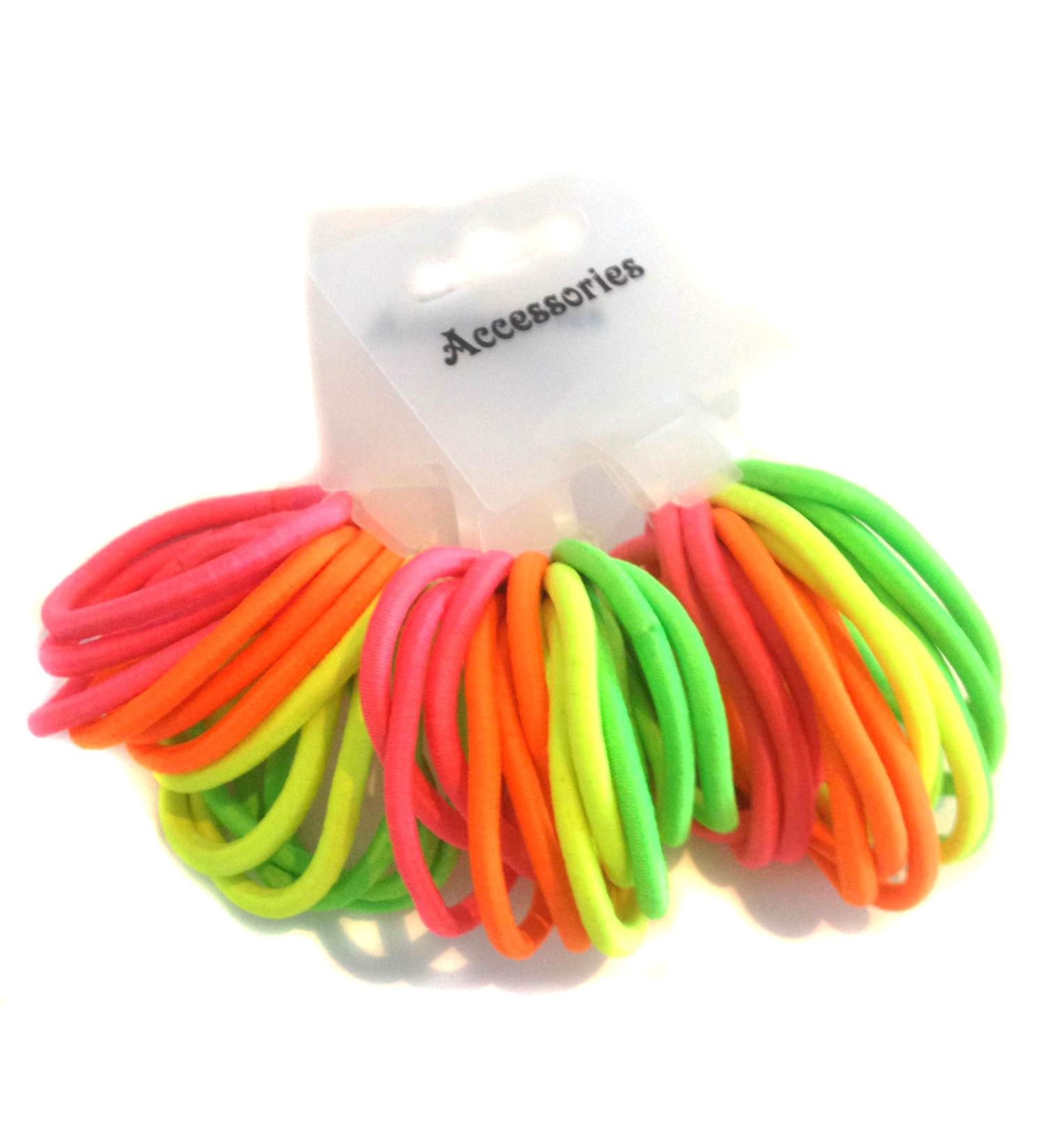 Allsorts 36 Neon Coloured Endless Elastics Hair Bobbles Elastic Bands Hair Accessory
