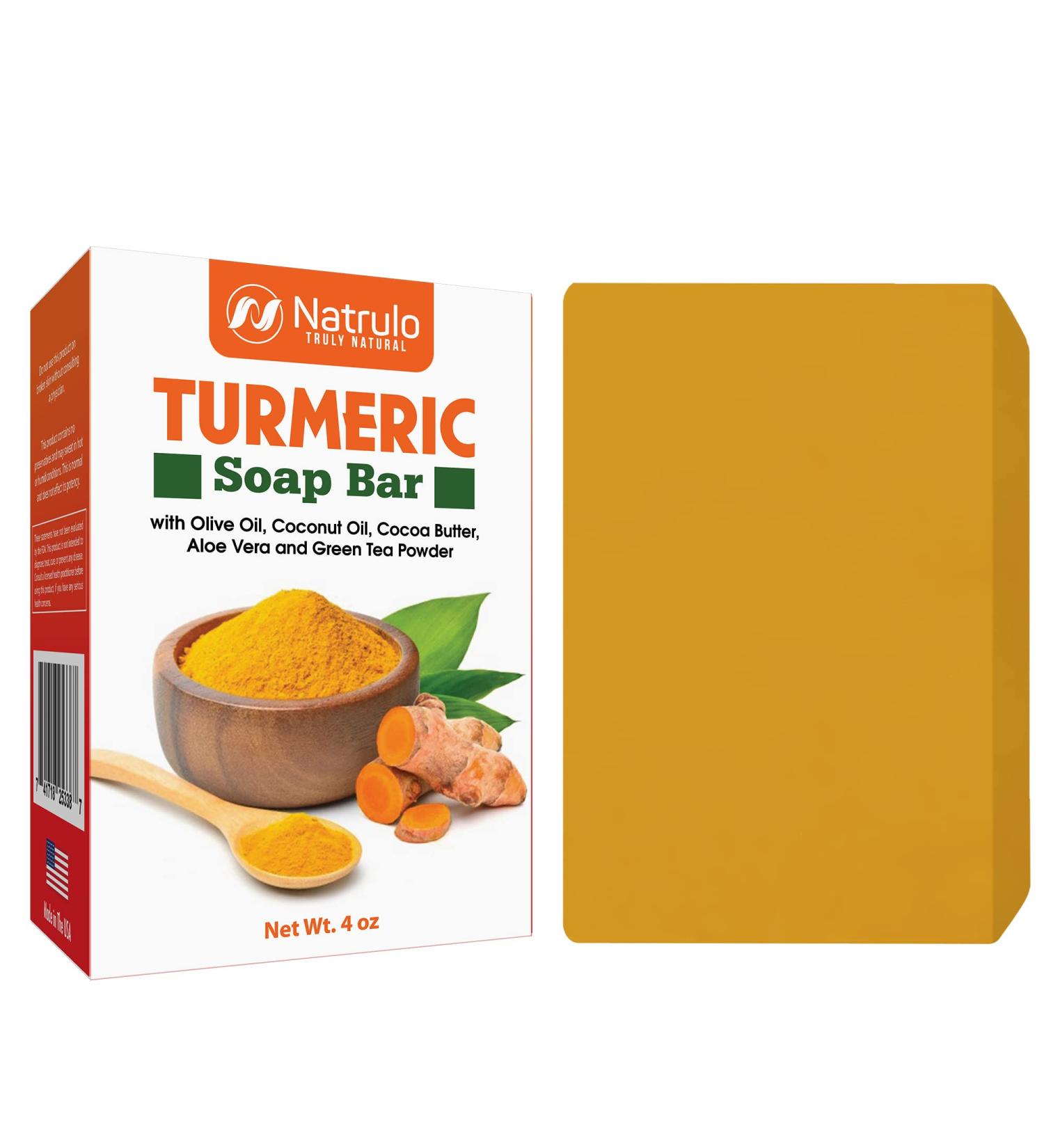Turmeric Soap Bar for Face & Body - Natural Skin Brightening & Even Tone Formula - Fade Scars, Sun Damage & Age Spots - 4 Oz Bar Soap for All Skin Types - Made in USA - Buy Online on GoSupps.com