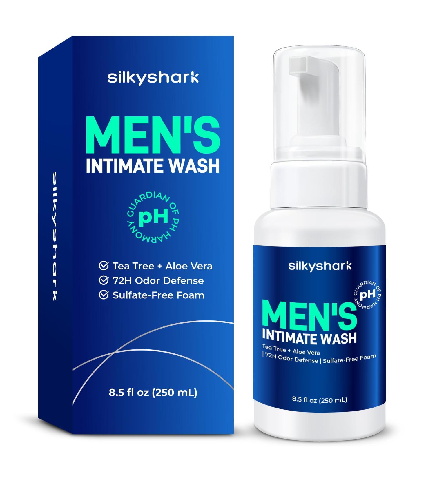 SilkyShark Mens Intimate Wash (8.5 Fl Oz) Mens Body Wash PH Balanced Body Washes Men s Hygiene Essentials for Eliminates Bodily Odors Intimate Washes for Soothes Refreshes & Maintains Hygiene - Buy Online on GoSupps.com