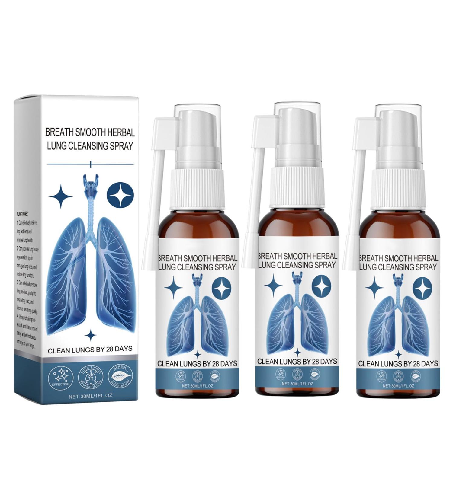 Clawrex Herbal Lung Cleansing Spray Set 3 Pieces Lung Cleansing Spray for Freed Airways Gentle Body Care for Clearing and Breathing Body Refresher 90 ml - Buy Online on GoSupps.com