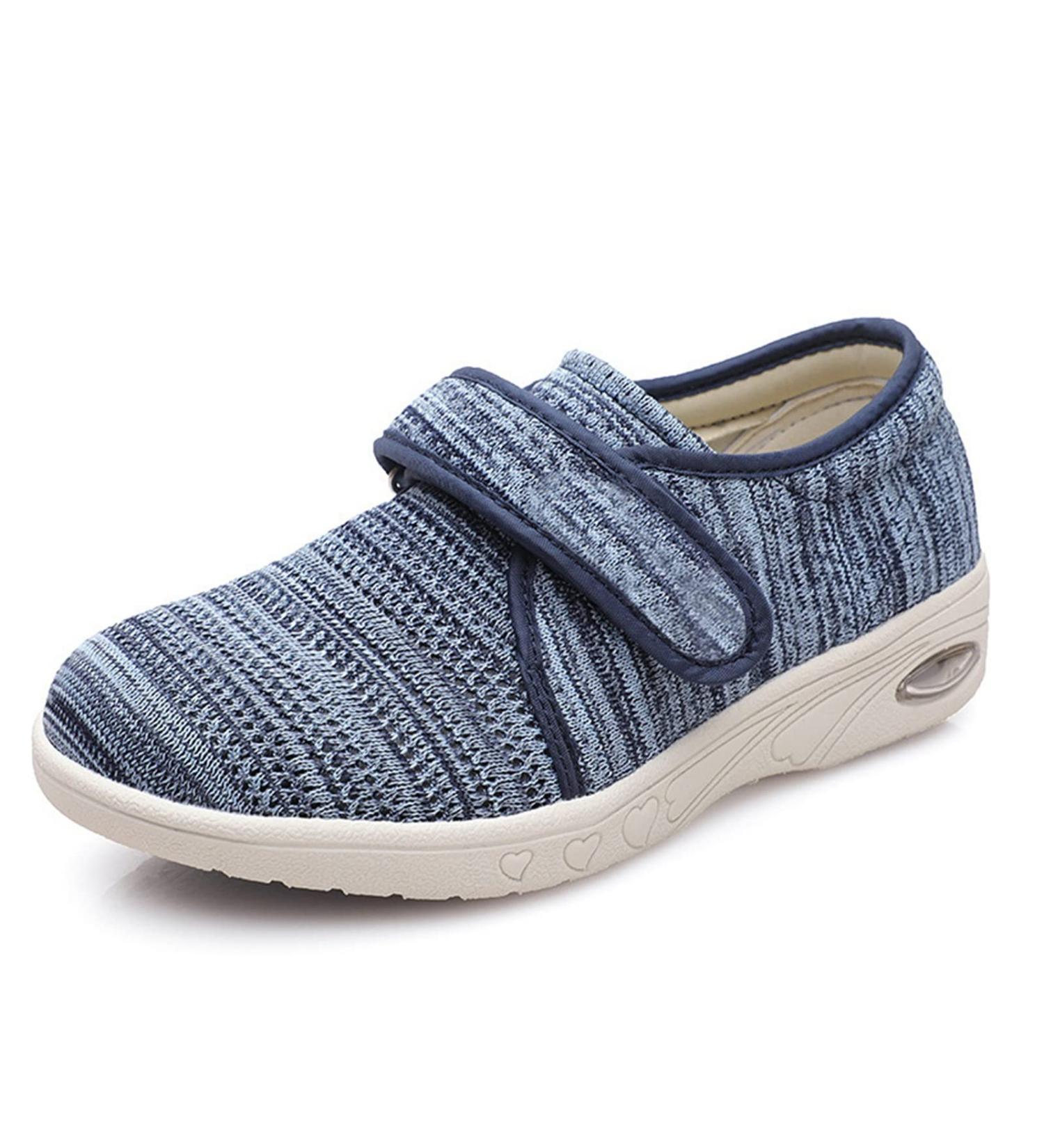 NVBHOF Men's Comfort Diabetic Slippers - Breathable Mesh, Extra Wide Orthopedic Shoes for Arthritis, Edema, Swollen Feet - Non Slip, 9.5 Light Blue - Buy Online on GoSupps.com