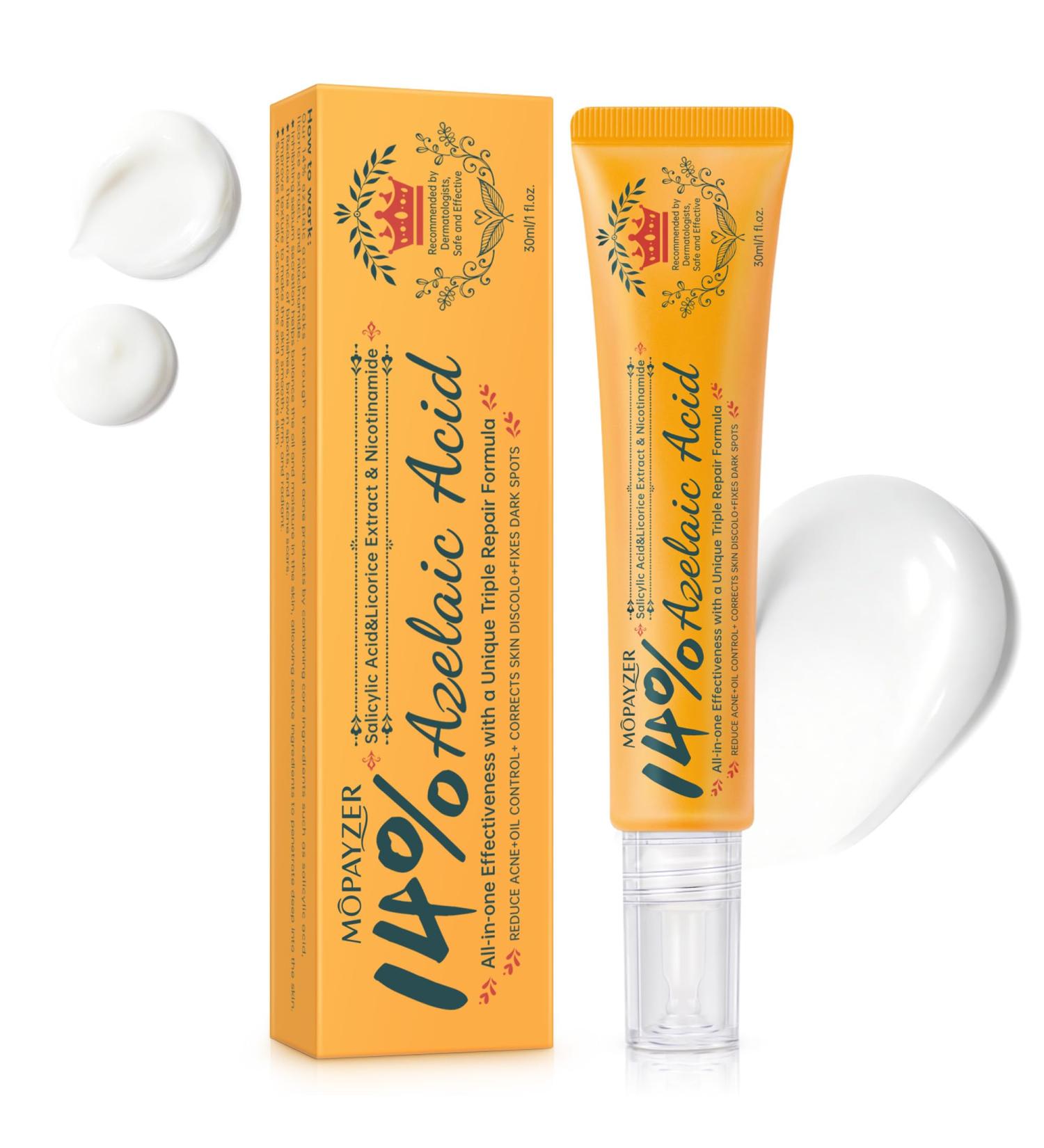 Azelaic Acid 14% for Face Premium Acne Cream Reduces Dark Spots & Facial Redness Azelaic Acid Serum with Salicylic Acid & Niacinamide for Acne Breakouts Oil Control & Relieve Irritation 1 Oz 1 Fl Oz (Pack of 1) - Buy Online on GoSupps.com