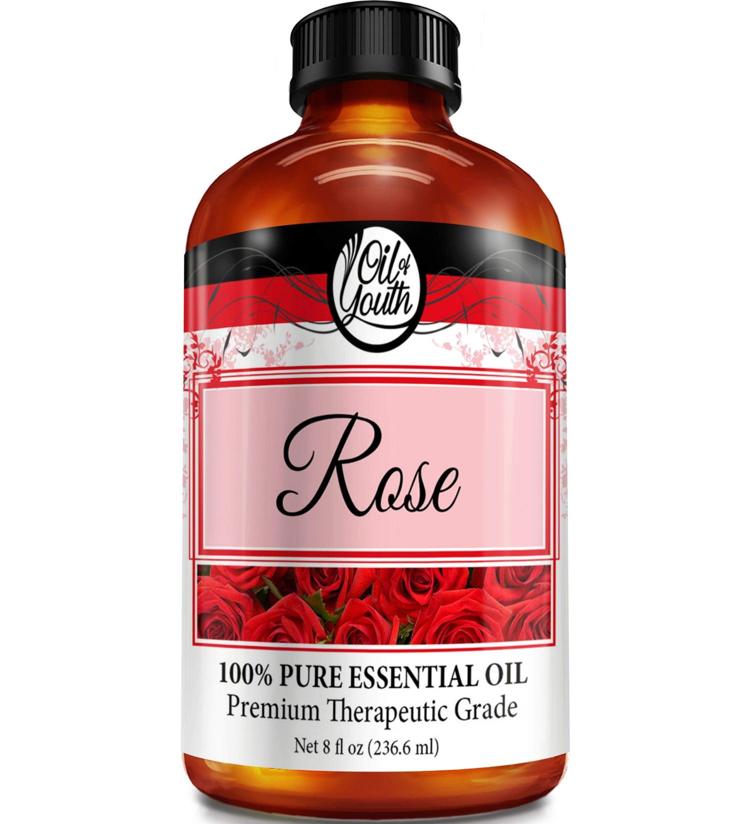 Rose Essential Oil - 8oz Bottle for Skin and Aromatherapy - Buy Online on GoSupps.com
