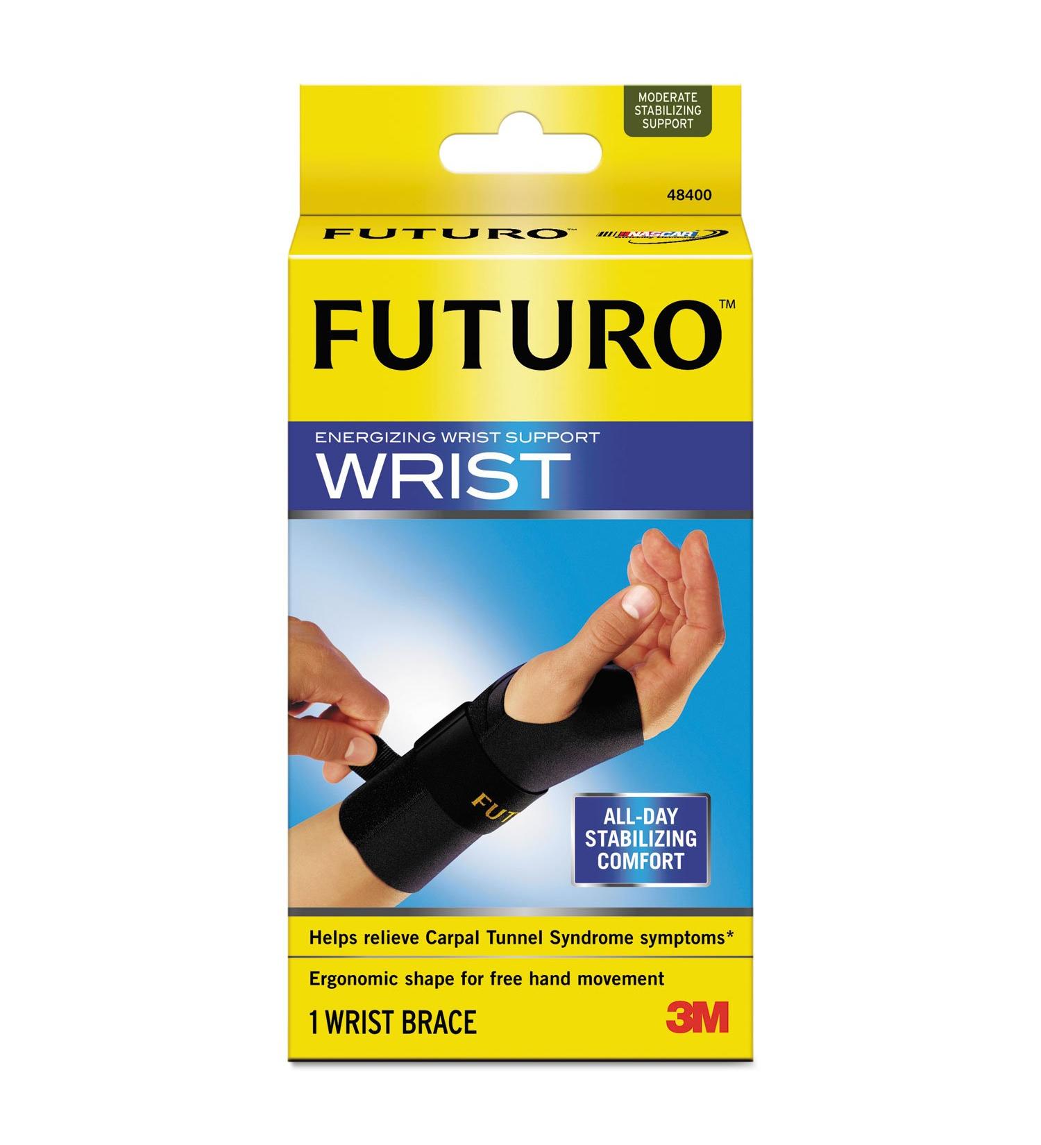 Wholesale CASE of 10 - 3M Futuro Small/Medium Wrist Supports-Energizing Wrist Support S/M Right Hand Black