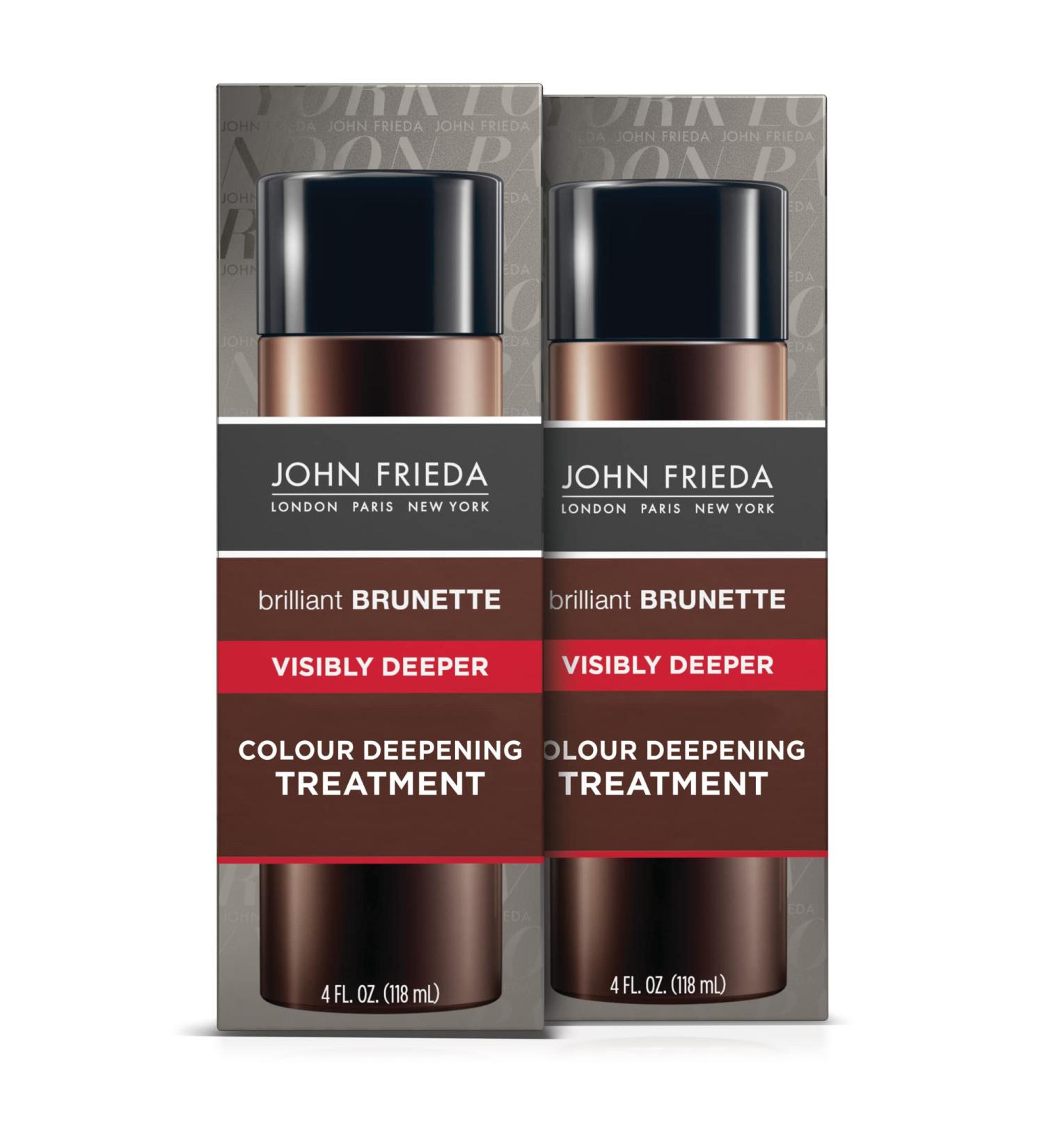 John Frieda Brilliant Brunette Hair Color Deepening Treatment for Cocoa Infused Darker Color 4 oz with Evening Primrose Oil (Pack of 2) TREATMENT 2 - Buy Online on GoSupps.com