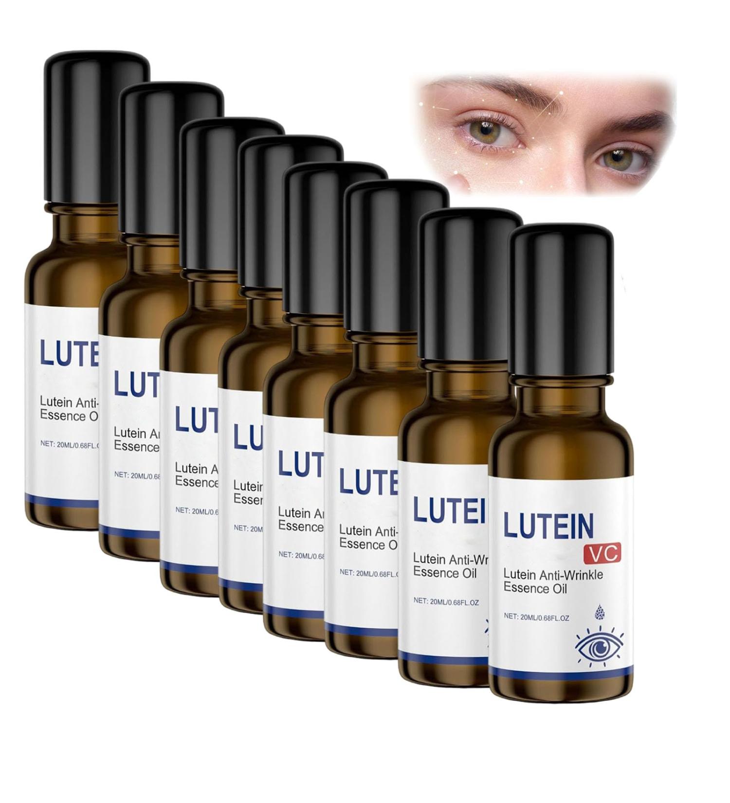Huile essentielle antirides la lut ine huile s rum antirides pour les yeux la lut ine VC huile s rum bille la lut ine pour am liorer les poches sous les yeux et les cernes (8PCS) - Buy Online on GoSupps.com