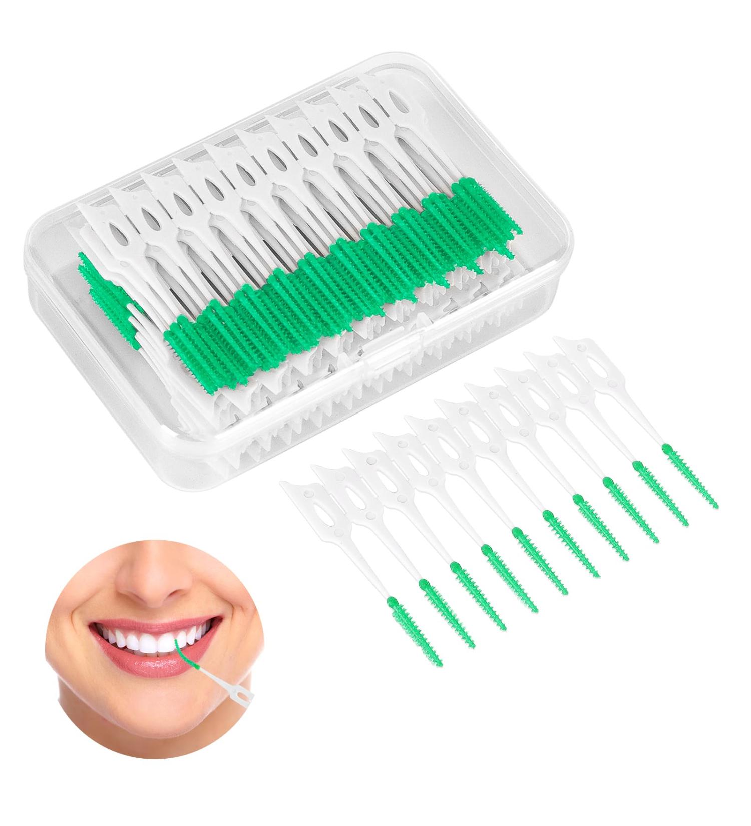 160PCS Interdental Brush Set - Zahrvia Silicone Dual-House Dental Stick & Portable Dental Flow for Effective Tooth Cleaning - Green - Buy Online on GoSupps.com