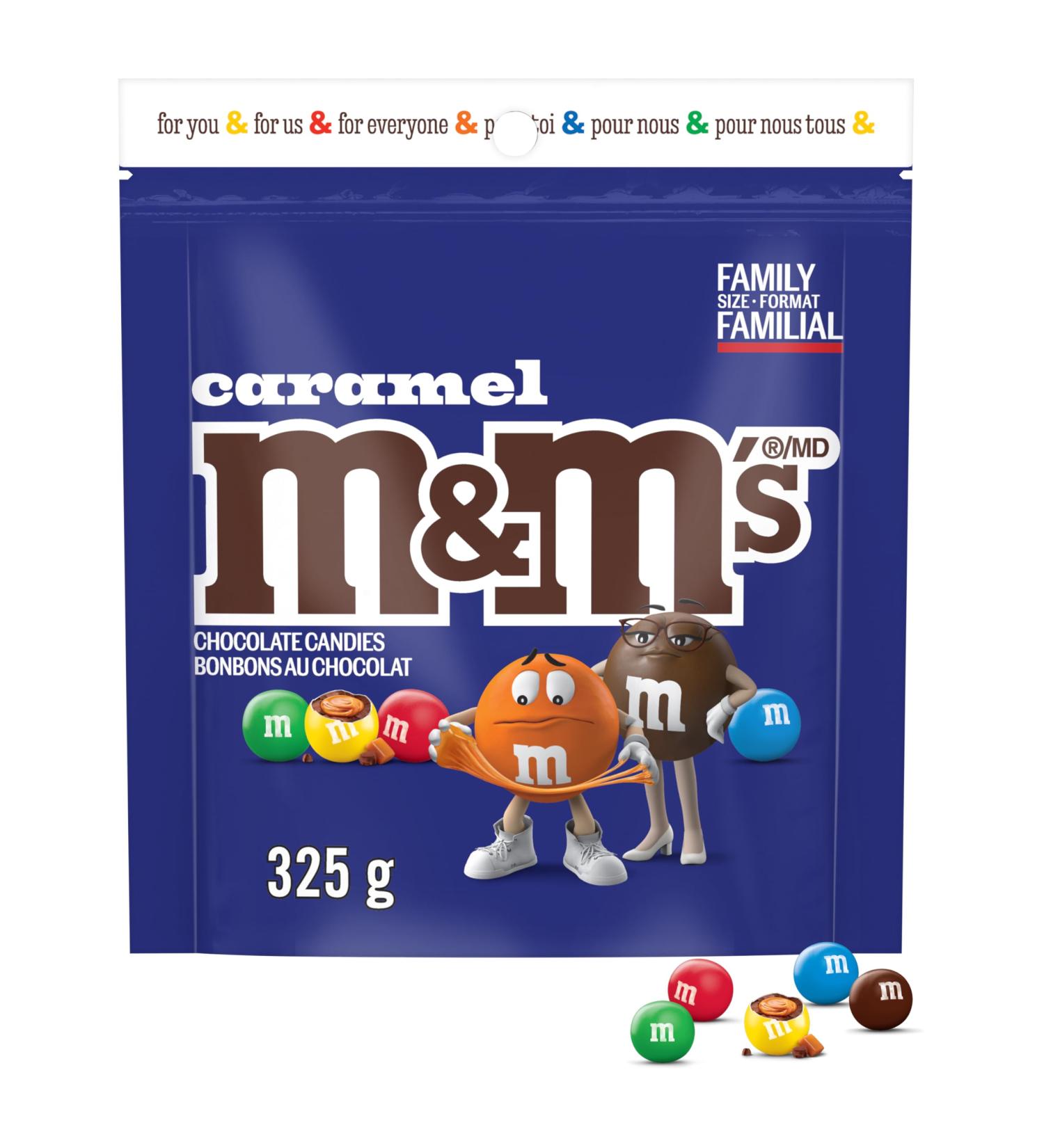 M&M'S Caramel Milk Chocolate Candies Family Size Bag 325g Caramel 325g