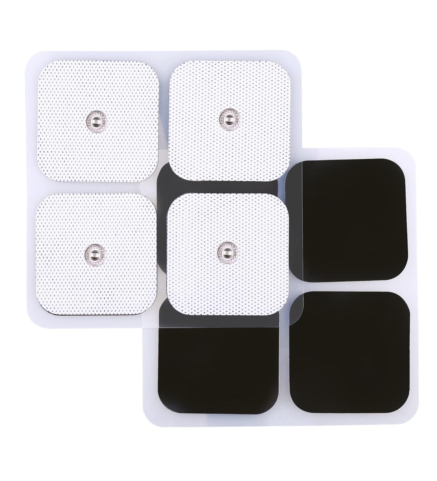 LotFancy TENS Unit Replacement Pads 40 Pcs 2x2 Snap Electrodes Pads Reusable Tens Pads for EMS Muscle Stimulator Using 3.5mm Snap Connector - Buy Online on GoSupps.com