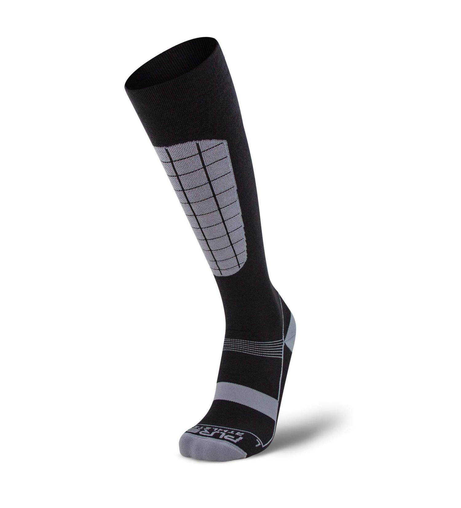 Pure Athlete Alpine Ski Socks - Warm Merino Wool Midweight Socks for Snowboard and Skiing - Men and Women Small-Medium - 1 Pair, Black/Grey - Buy Online on GoSupps.com