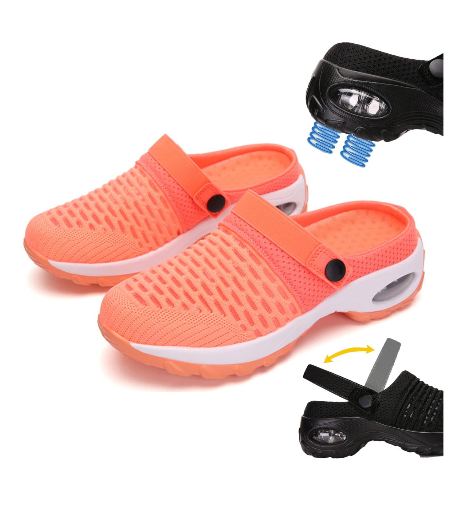 XIRUJNFD Air Cushion Orthopedic Slip-on Shoes for Women | Wide Width Arch Support Sandals in Orange - Size 6.5 - Buy Online on GoSupps.com