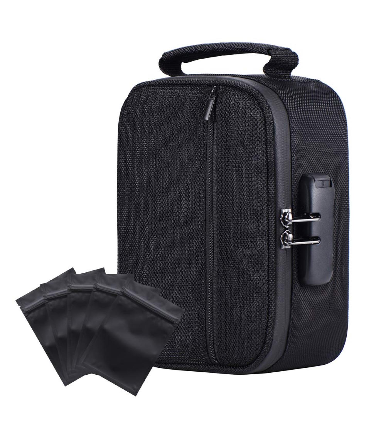 Waterproof Smell Proof Bag (8.3x6x3.5 Inch) Smell Proof Case with Lock Odor Proof Bag Suitable for Herbs Spices Medicine Grinder Coffee Tea Enclosed with 5 Resealable Bags - Buy Online on GoSupps.com