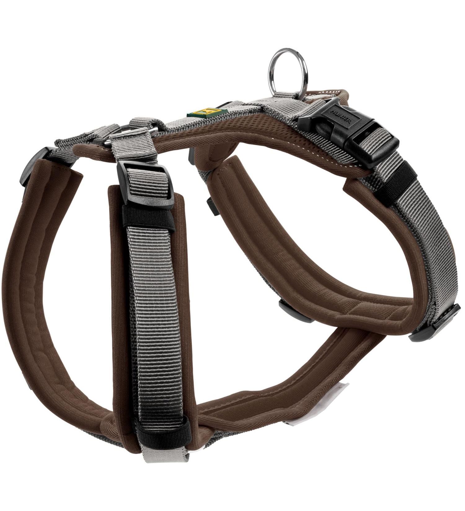 HUNTER Harness Maldon 69-105/L Brown/Grey - Premium Dog Harness for Comfort & Durability | International Shipping Available - Buy Online on GoSupps.com