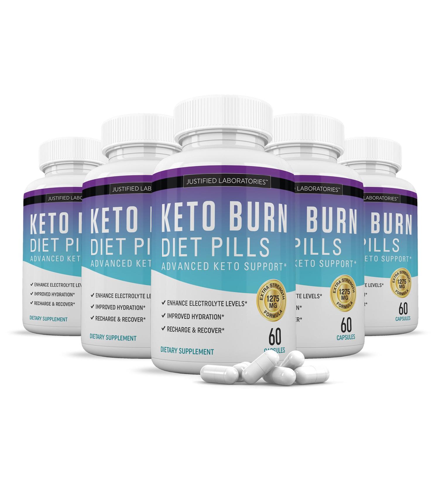 (5 Pack) Keto Burn Diet Pills 1275MG New & Improved Formula Contains Apple Cider Vinegar Extra Virgin Olive Oil Powder Green Tea Leaf 300 Capsules - Buy Online on GoSupps.com