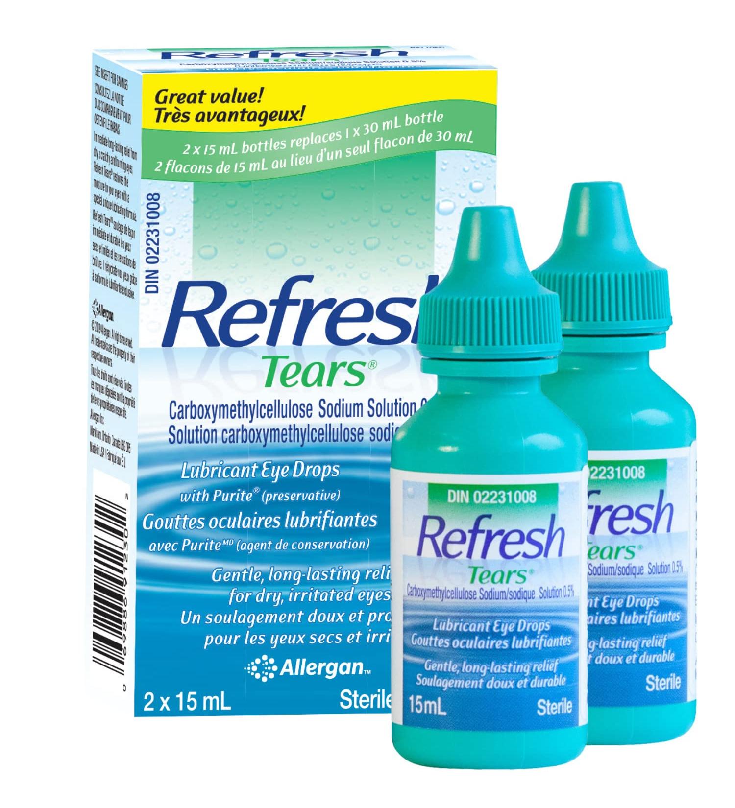 REFRESH TEARS Ophthalmic Solution Lubricant Eye Drops For Dry Eye Relief Compatible With Lenses 2 X 15ml 2 x 15 ml - Buy Online on GoSupps.com