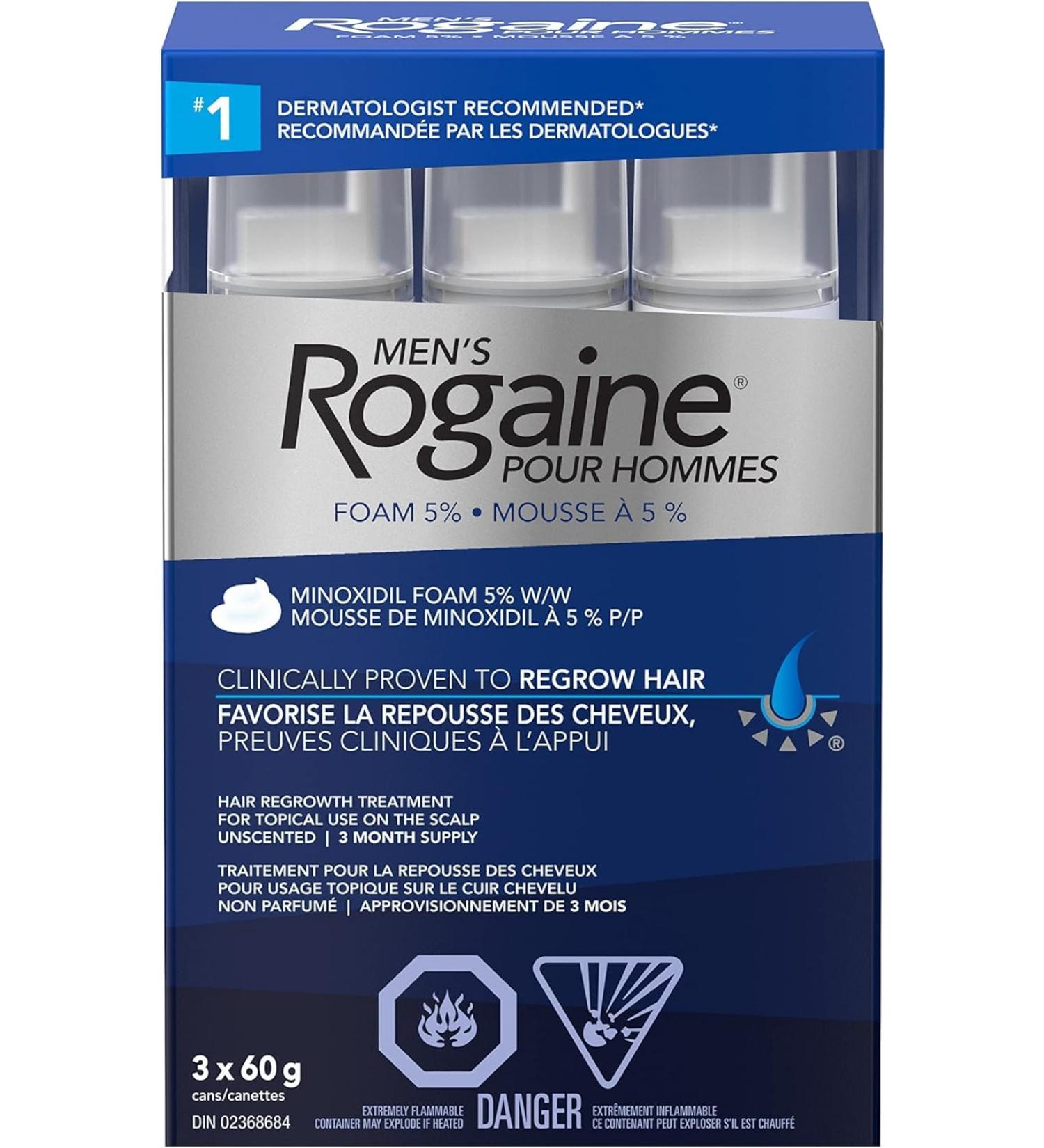 Rogaine Men s Hair Loss & Thinning Treatment for Hair Regrowth 5 Minoxidil Foam Extra Strength 3 Month Treatment white - Buy Online on GoSupps.com