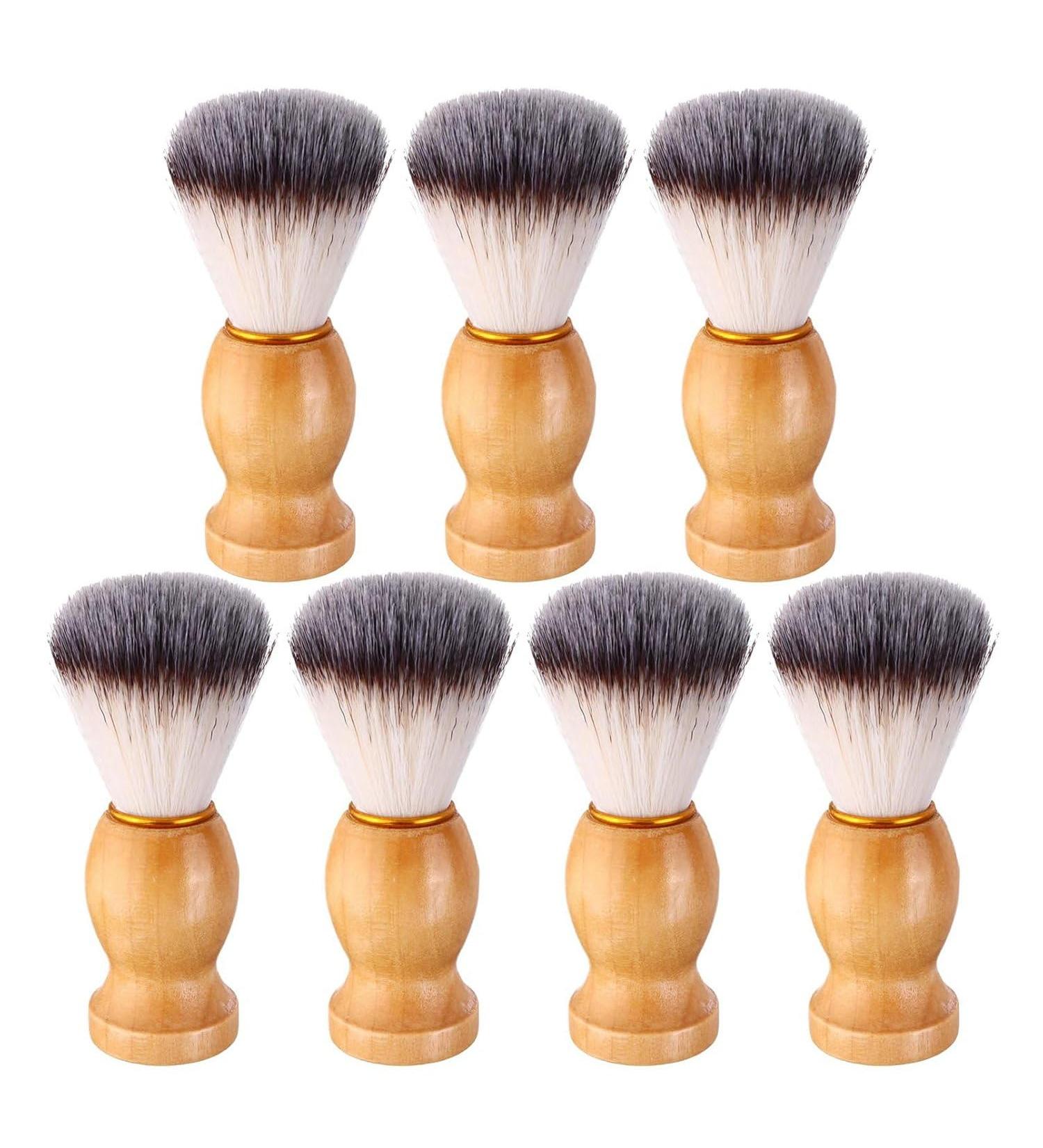 Epodmalx Men's Shaving Brush with Wooden Handle - 7pcs Salon Tools for Perfect Grooming - Buy Online on GoSupps.com