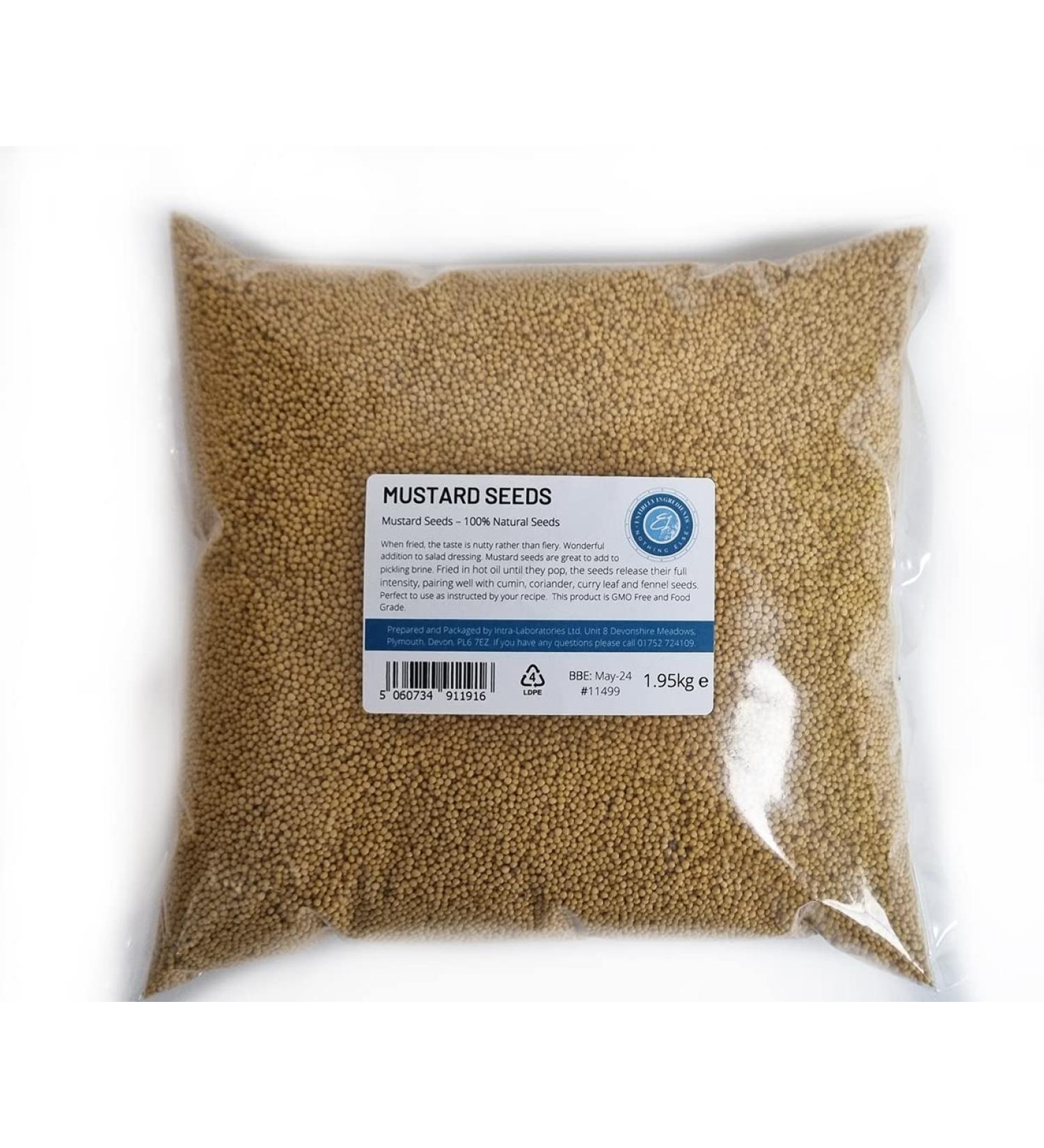 Entirely Ingredients Yellow Whole Mustard Seeds 100% Natural - Selected for Premium Quality - Premium Food Grade - Buy Online on GoSupps.com