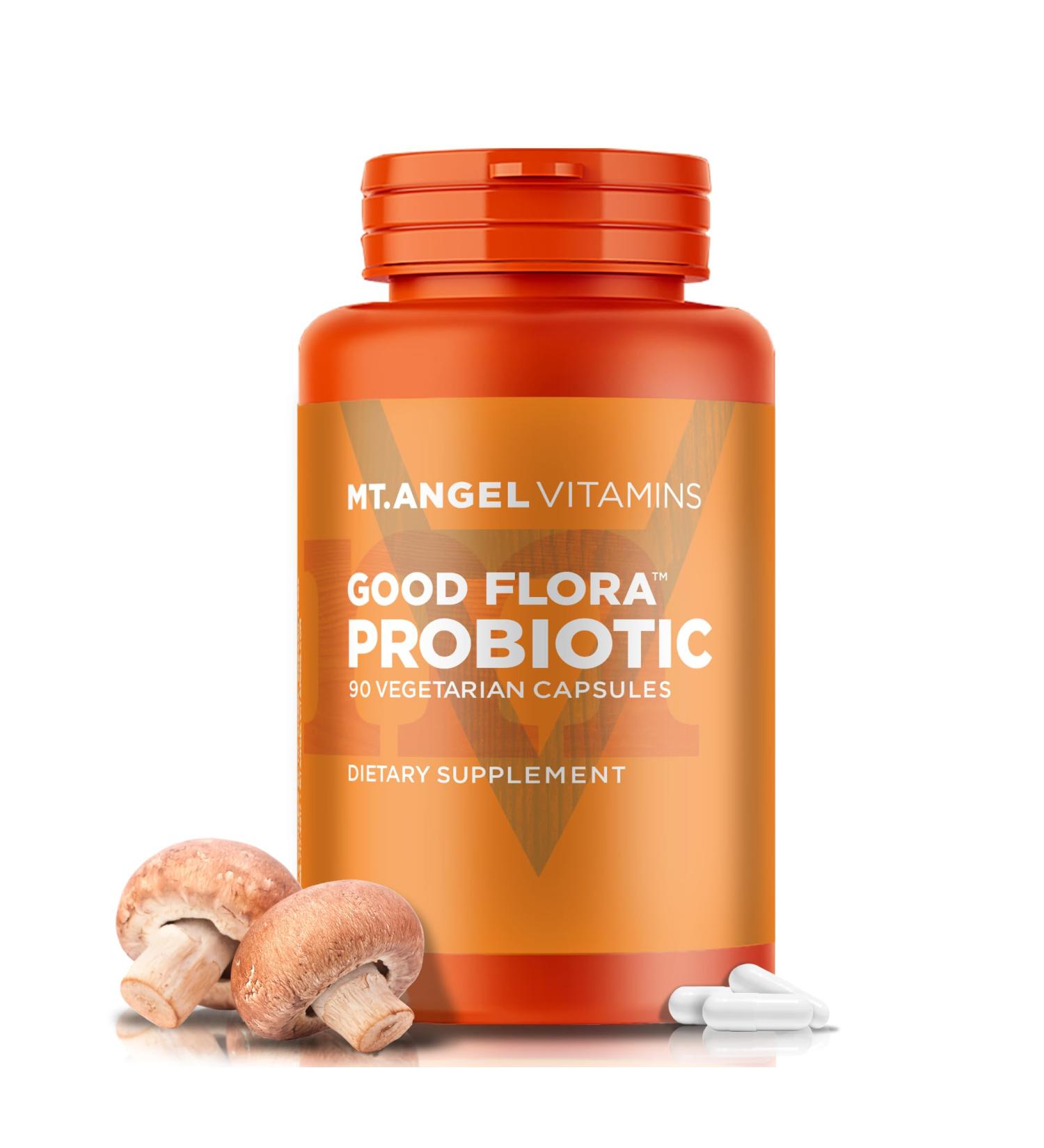 Mt. Angel Vitamins - Good Flora Probiotic, Supports Healthy Digestion and Bacteria (60 Vegetarian Capsules)