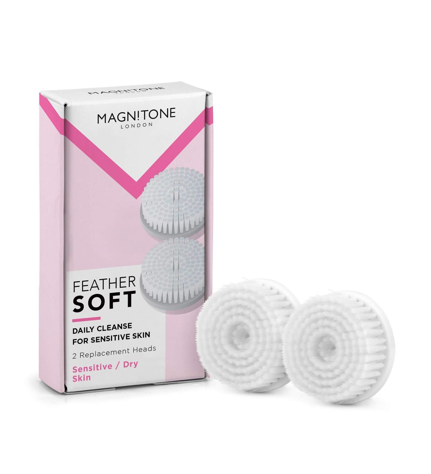 Magnitone BareFaced 2 FeatherSoft Brush Head - Daily Cleansing Pack of 2 | International Shipping Available - Buy Online on GoSupps.com
