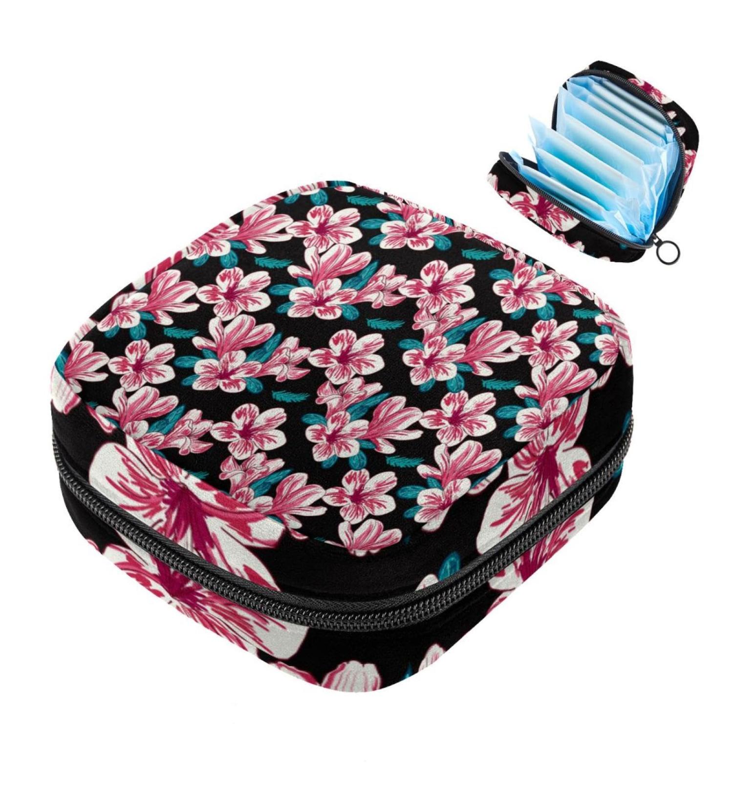 Shop Stylish Storage Bags for Women Large Zipper Pockets for Menstrual Cups Panty Liners Bandages & More | Flower & Leaf Patterns - Buy Online on GoSupps.com
